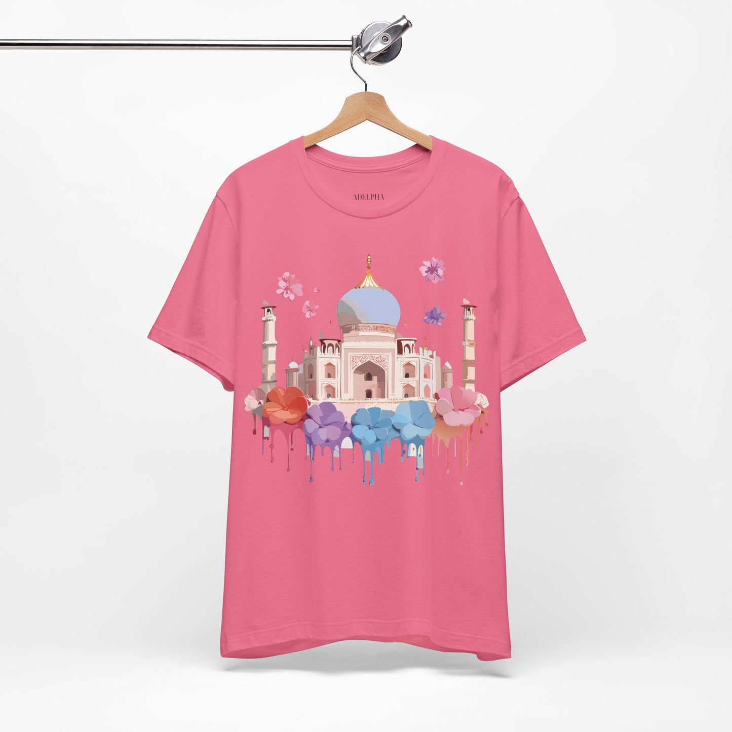 Taj Mahal Graphic Tee Unisex Short Sleeve Shirt By Adelpha With Vintage Inspired Artwork
