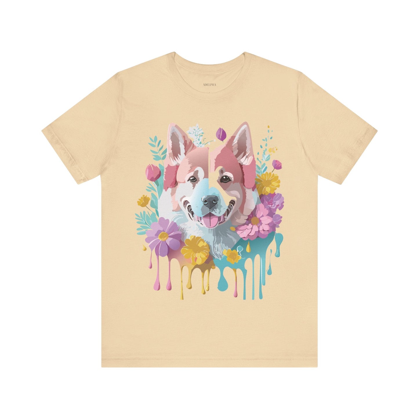 Unisex Graphic Dog Shirt Vintage Inspired Tee With Adelpha Artwork Short Sleeve Tee