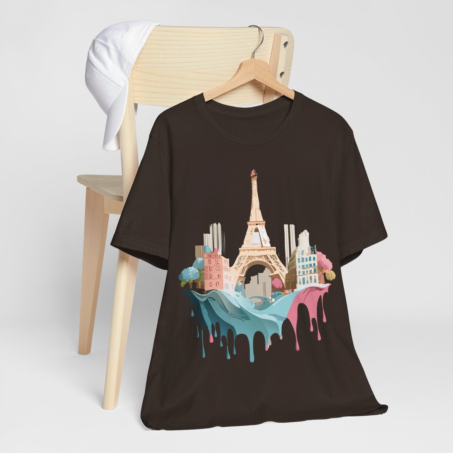 Paris Tourist Graphic Tee Unisex Jersey Short Sleeve Art Design By Vintage Inspired