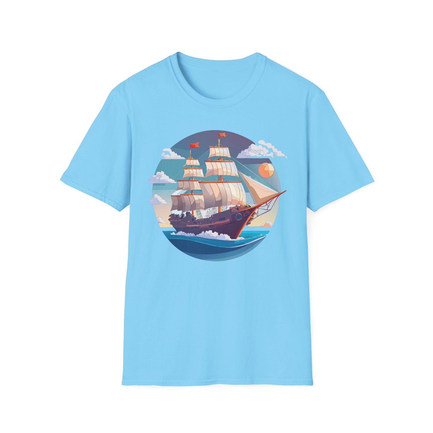 Nautical Ship T Shirts Frigate T Shirts Vessel Tee Shirt Unisex Softstyle T Shirt