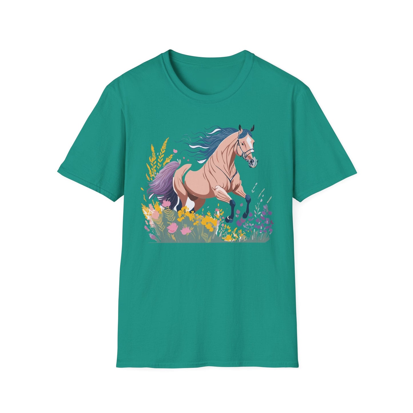 Unisex Horse Shirt With Animal Design Gildan Softstyle 64000 Tee