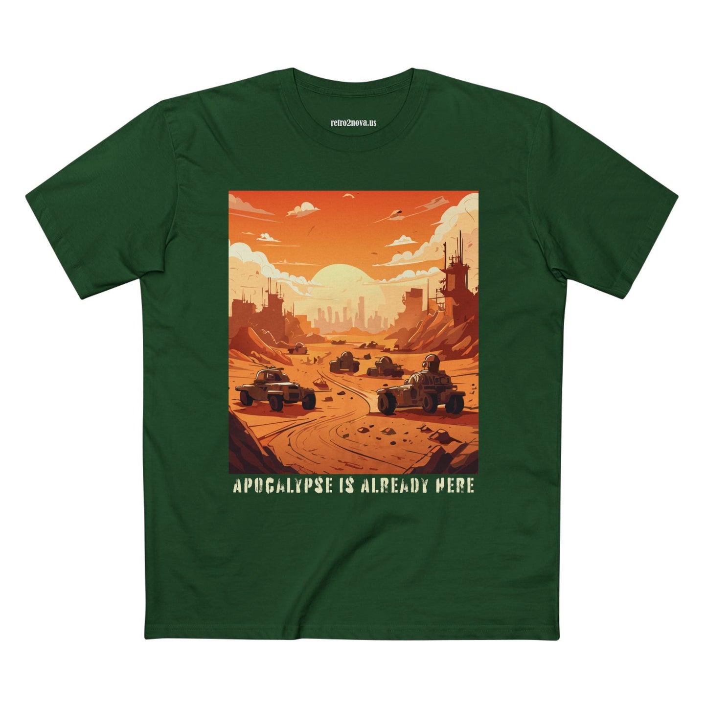 Retro2Nova Cataclysm Doomsday Unisex Premium Cotton Tee With Original Art Design