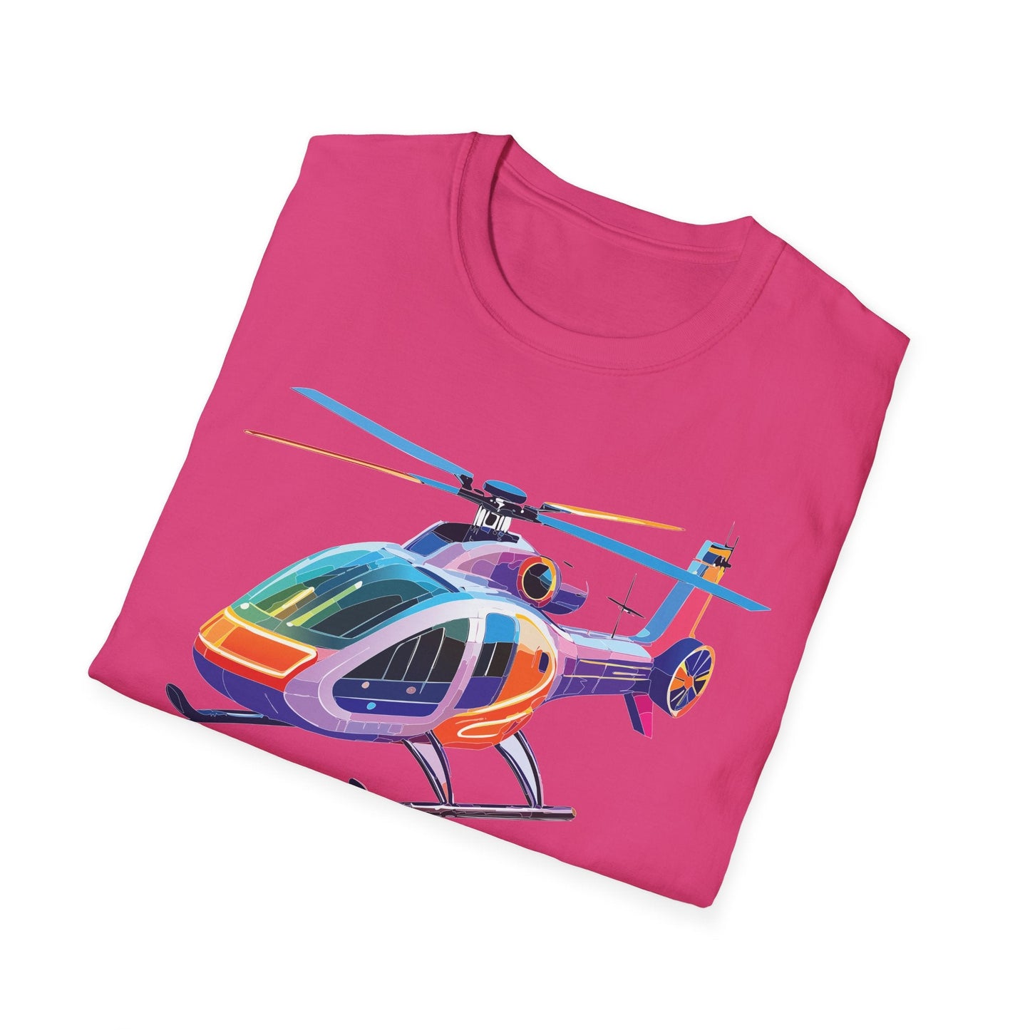 Chopper Helicopter Graphic Unisex Cotton Softstyle Short Sleeve Tee 7