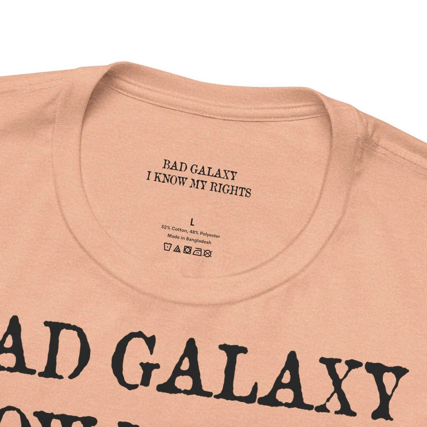 Red Stamp Tee Shirt Made In USA With 100 Percent Cotton Eco Inks From Bad Galaxy Official