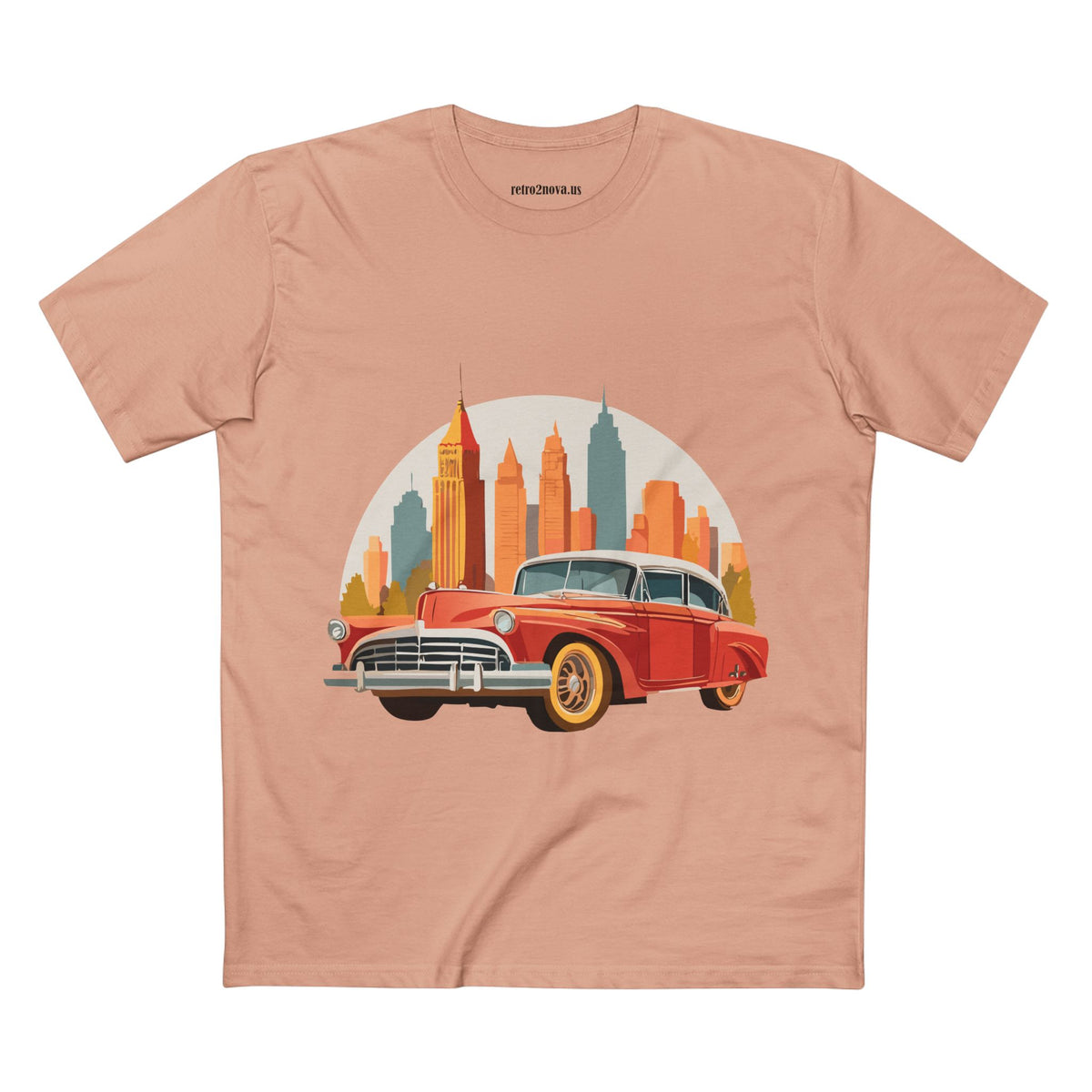 Retro Car Vintage Graphic Tee Staple Unisex 100 Cotton Tee Shirt - RC-2