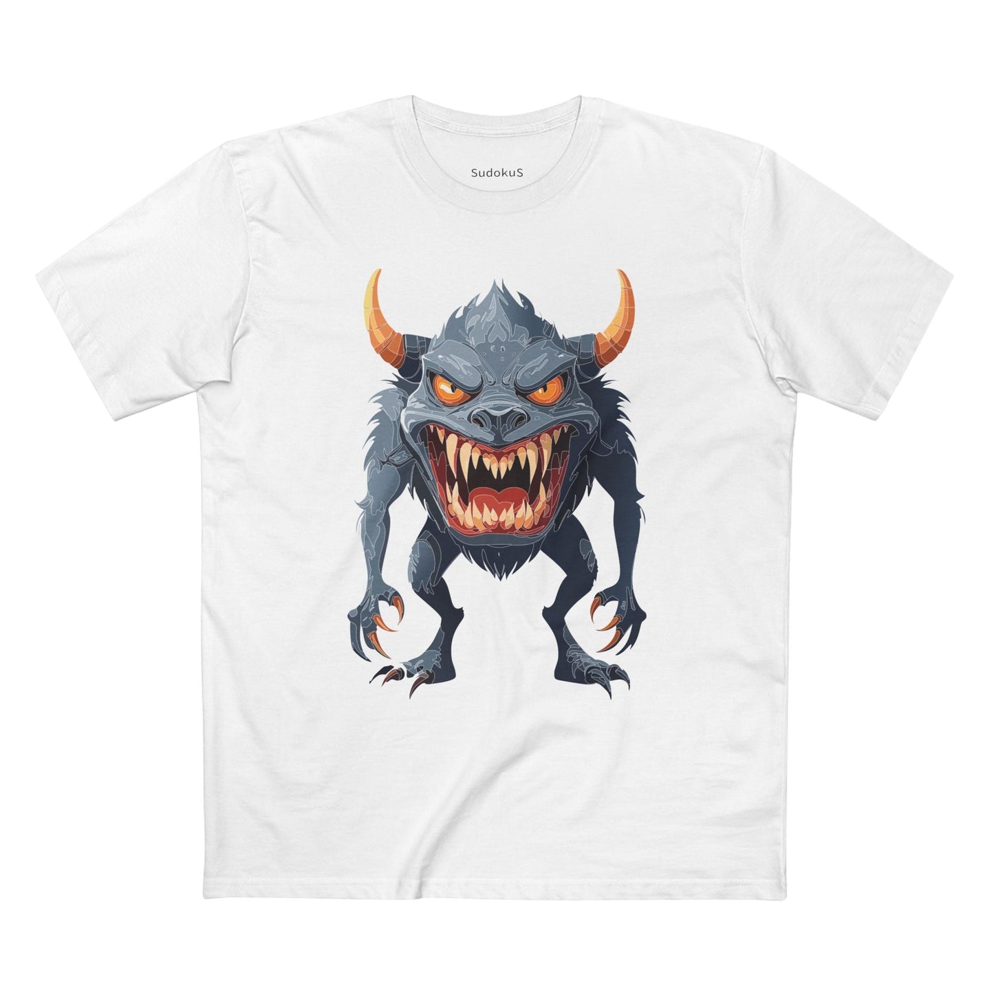 Cartoon Monsters Graphic Unisex 100 Cotton Staple Tee 4