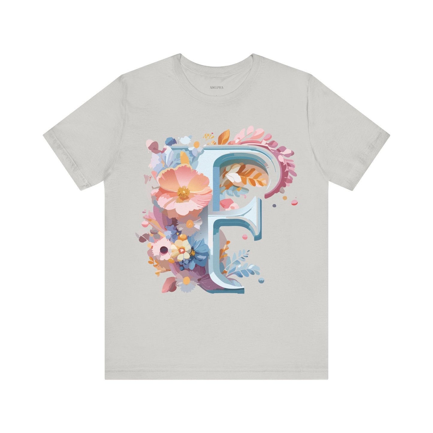 Letter F Shirt Unisex Graphic Tee Jersey Short Sleeve by Adelpha Vintage Inspired Art Design