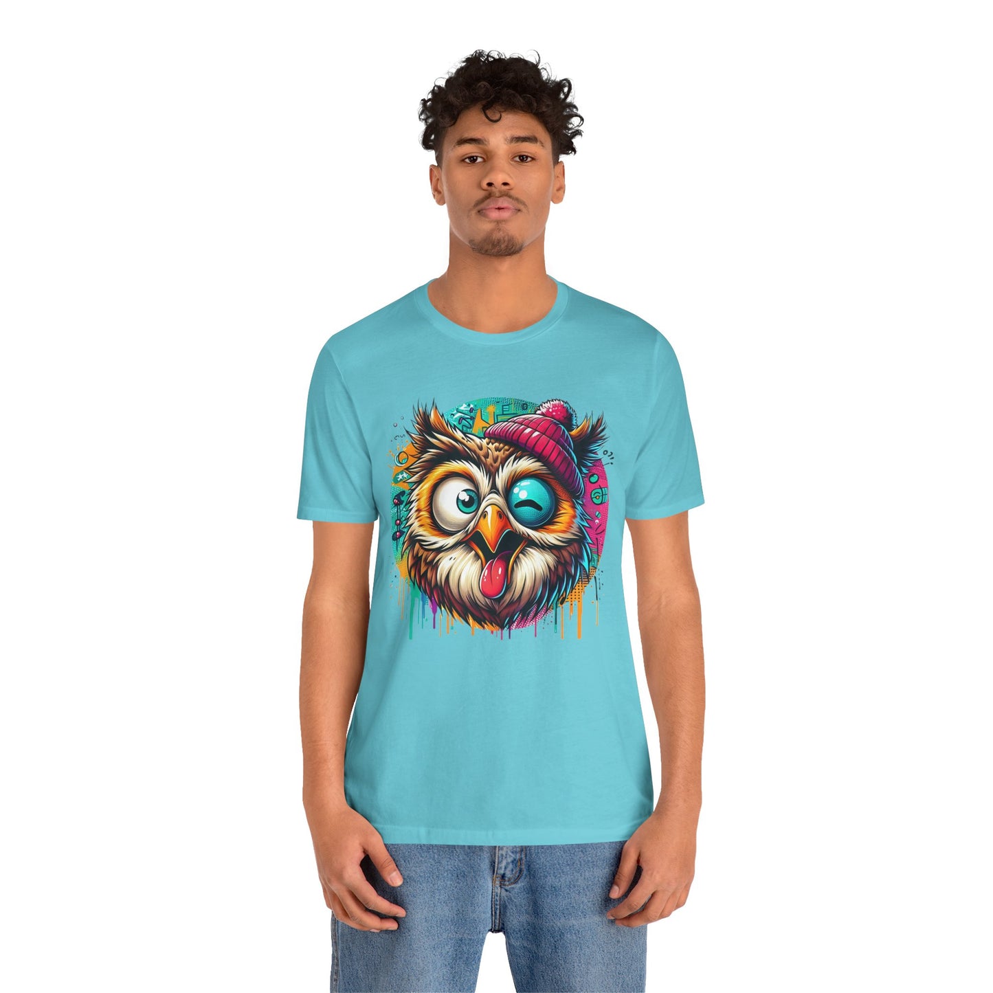 Colorful Owl Graphic Tee, Fun Owl Shirt, Funny Bird Shirt, Cute Cartoon Tees, Animal T-Shirt, Animal Tees, Art Design T-Shirt