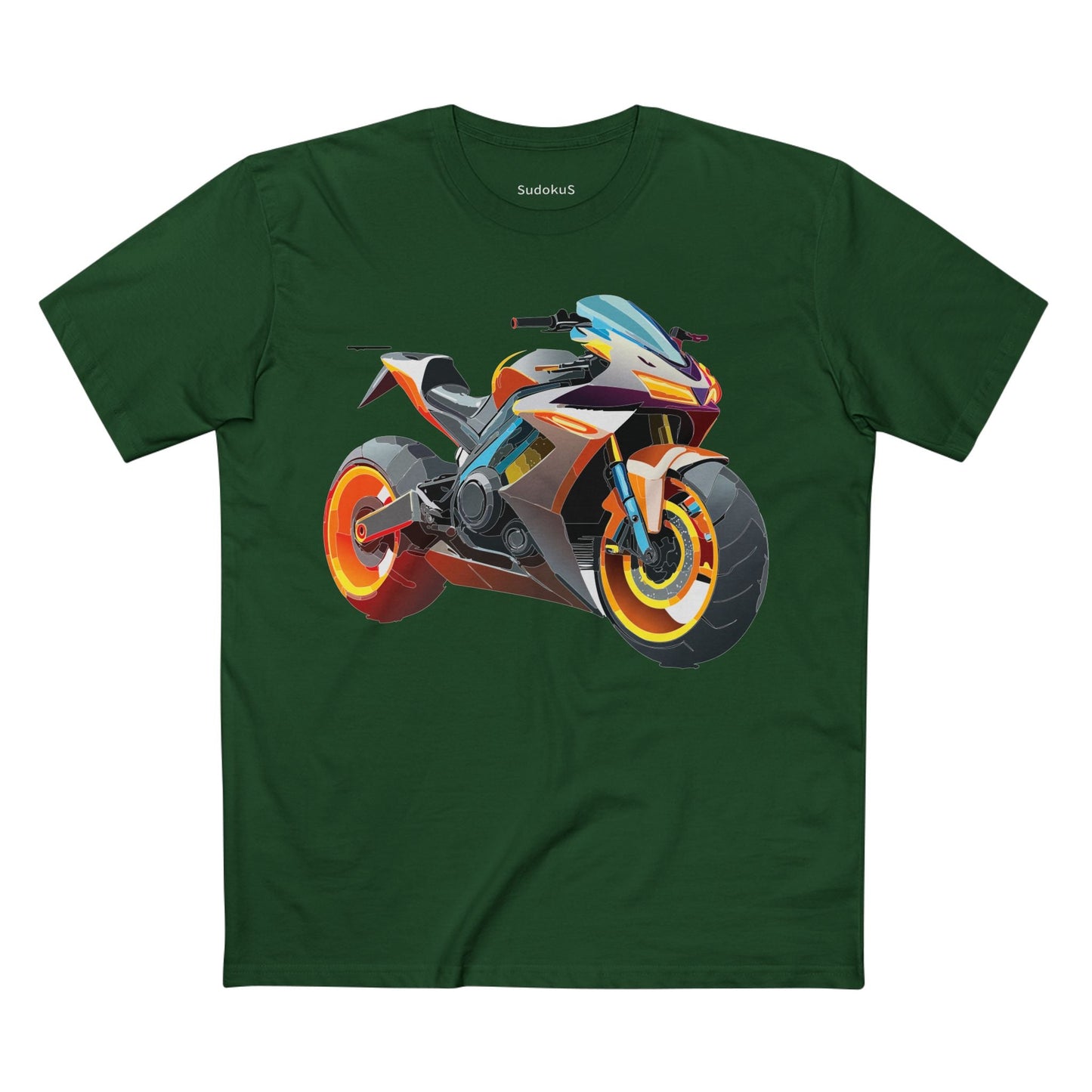 Moto Bike Graphic Unisex 100 Cotton Staple Tee 24