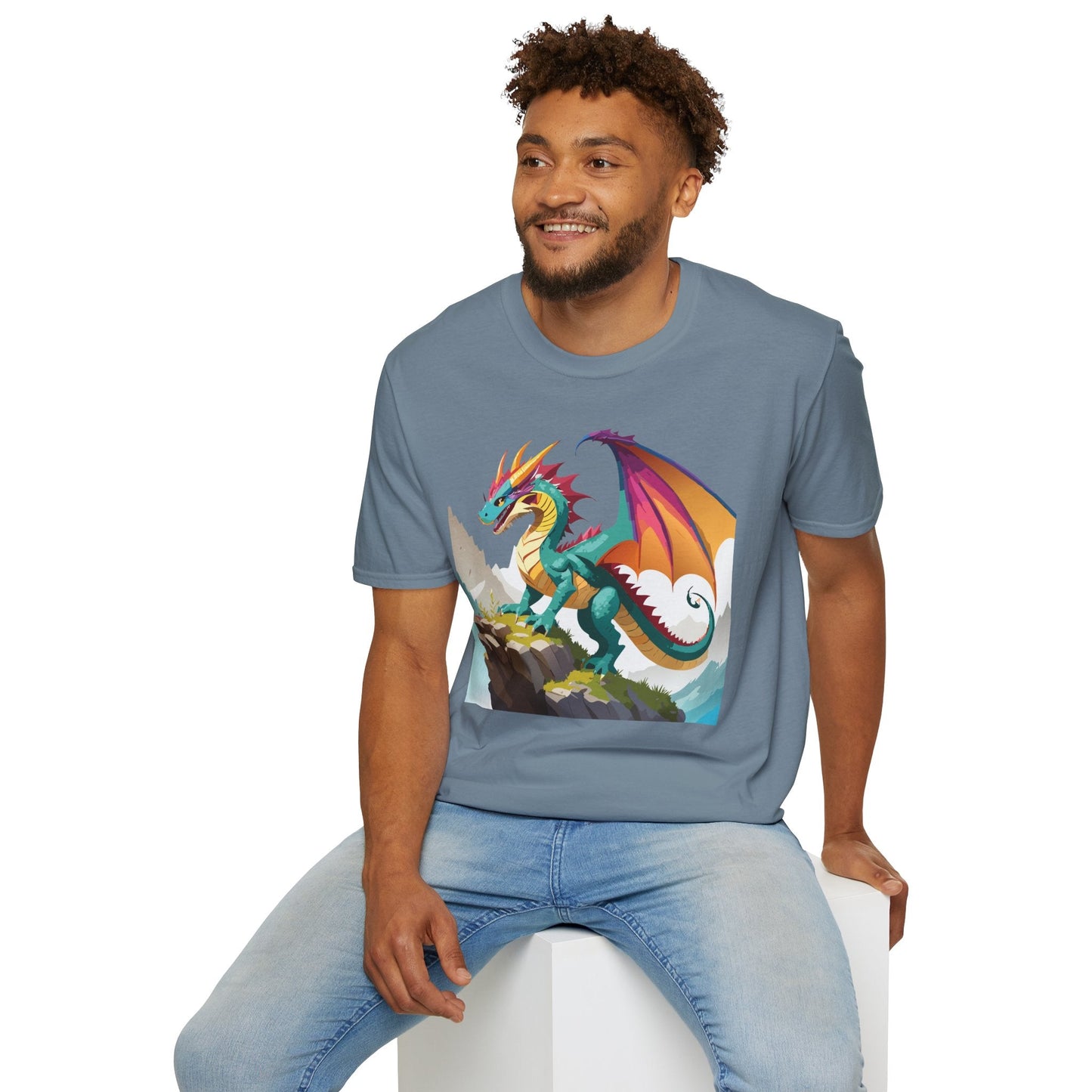 Dragon T Shirt Unisex Dragon Shirt With Animal Art Design Softstyle Cotton Tee Shirt