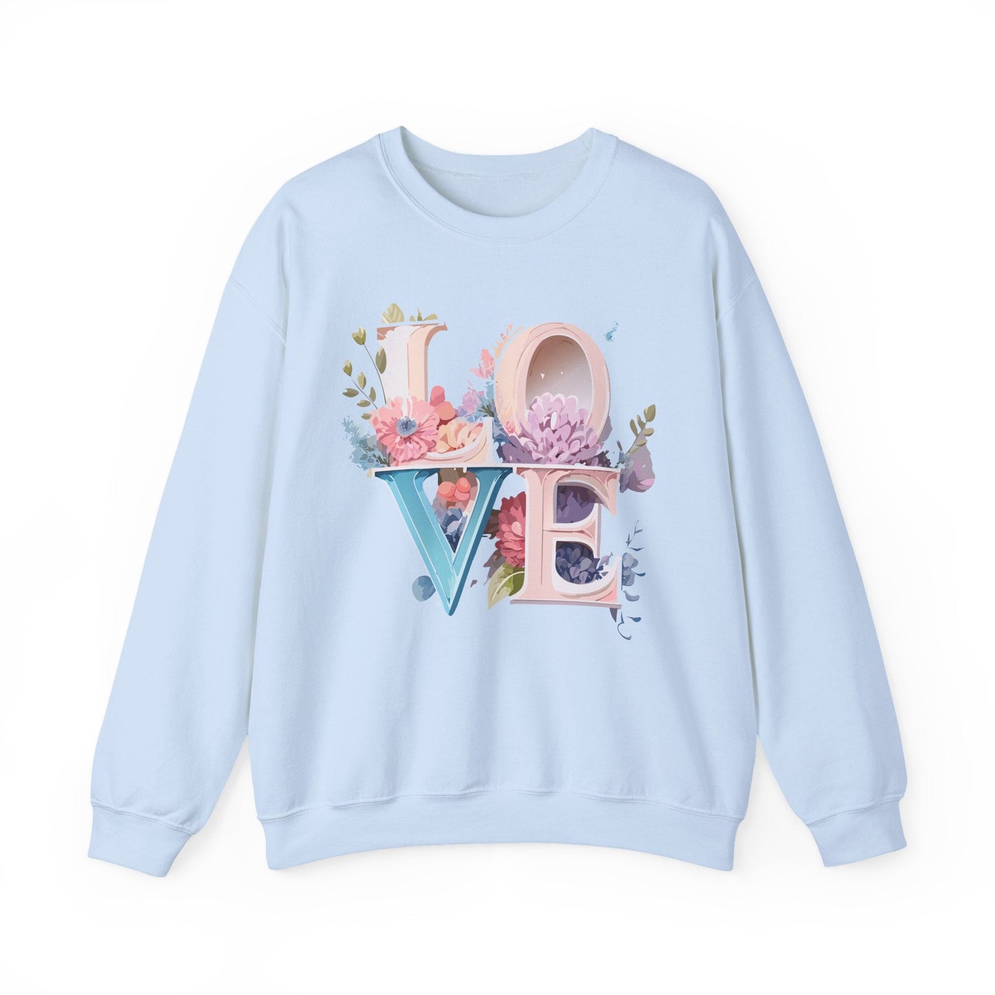 Floral Love Sweatshirt Valentines Day Sweatshirt Love Flower Unisex Crewneck Sweatshirt