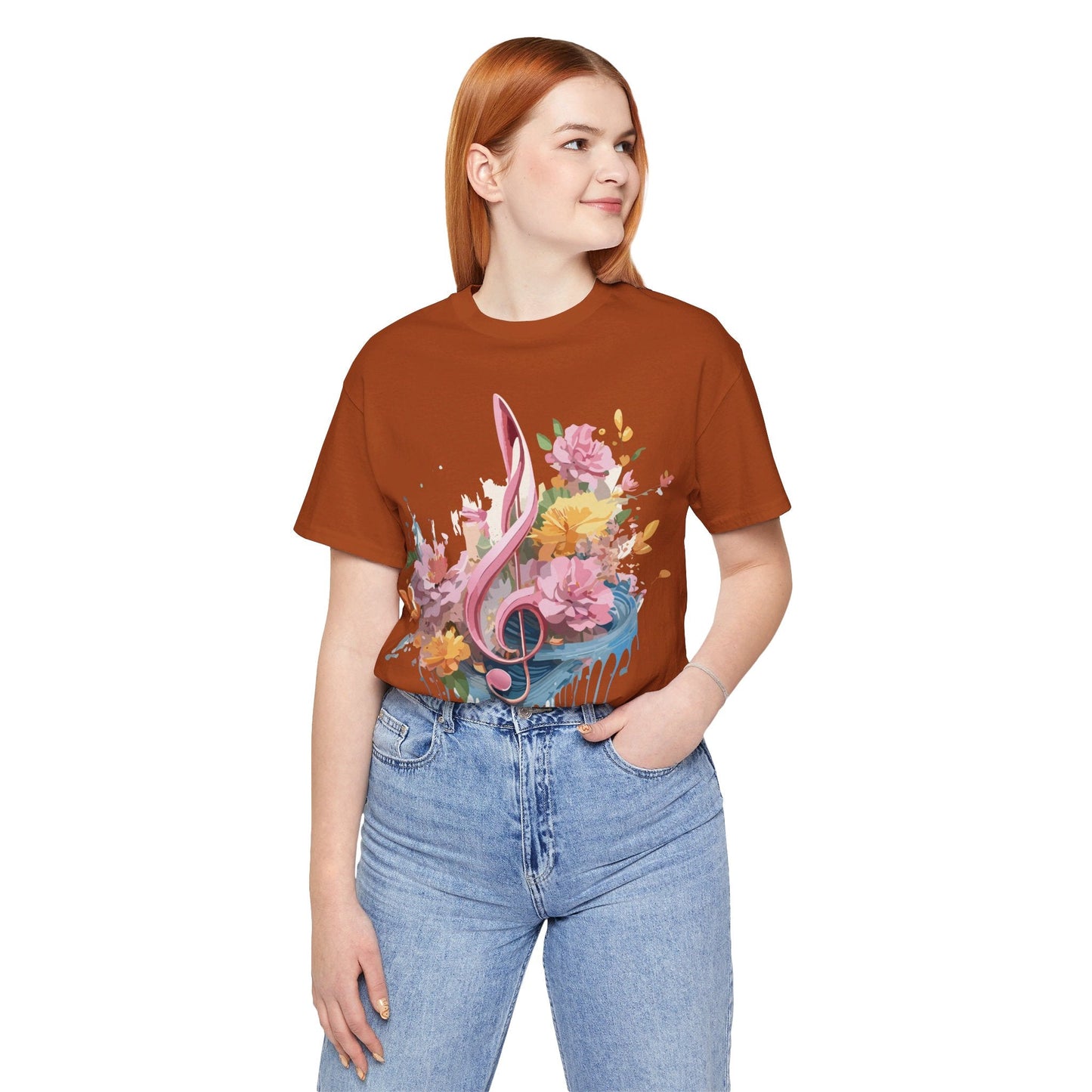 Music Graphic Unisex 100 Cotton Vintage Art with Musical Elements Tee 139