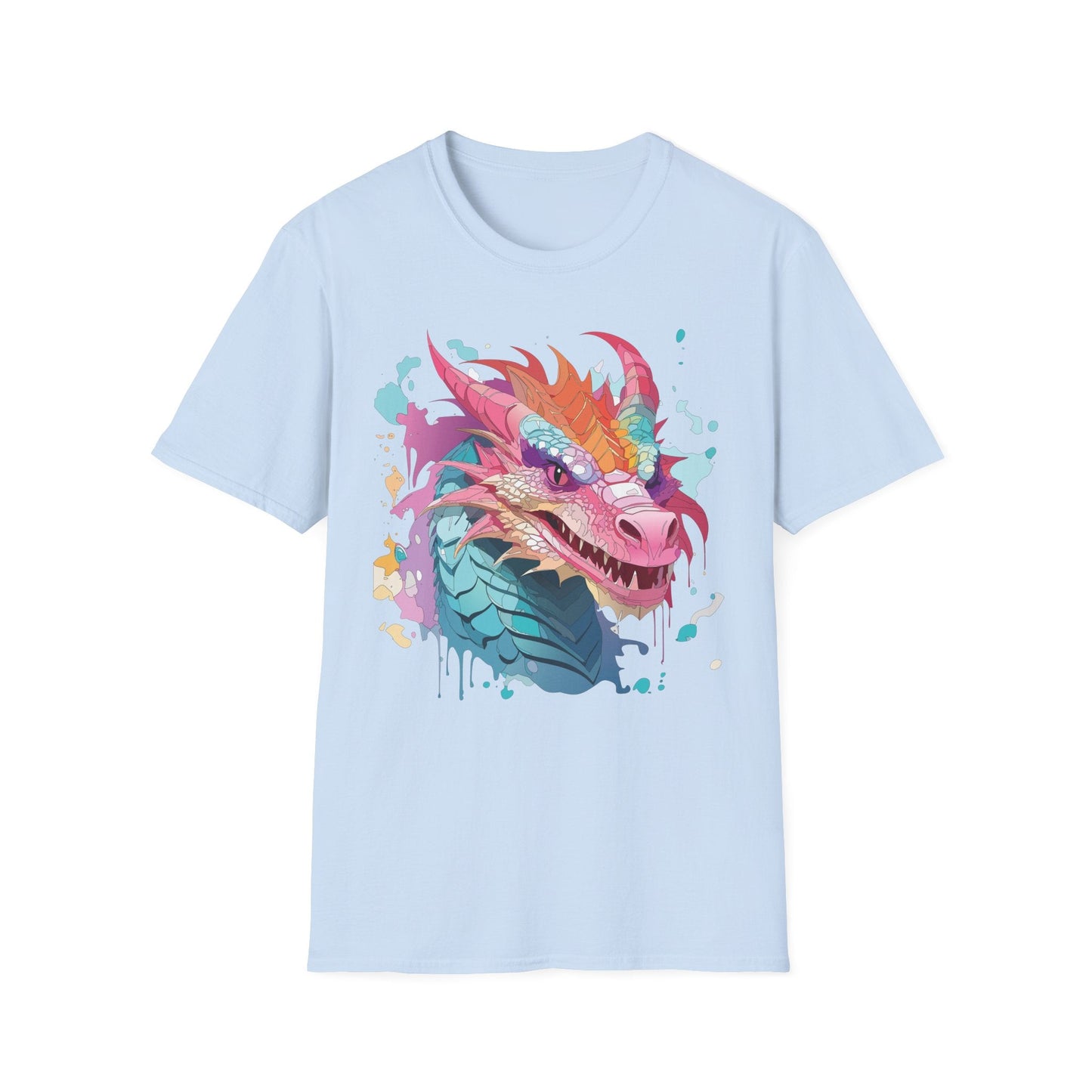 Dragon Graphic Tee Unisex Gildan Softstyle Cotton Shirt With Animal Art Design 64000