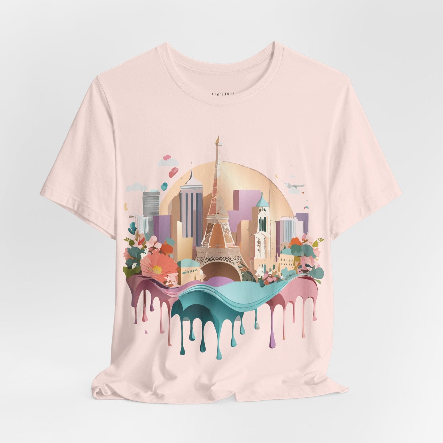Tourist With Paris Graphic Tee Unisex Jersey Short Sleeve Art Design Vintage Inspired
