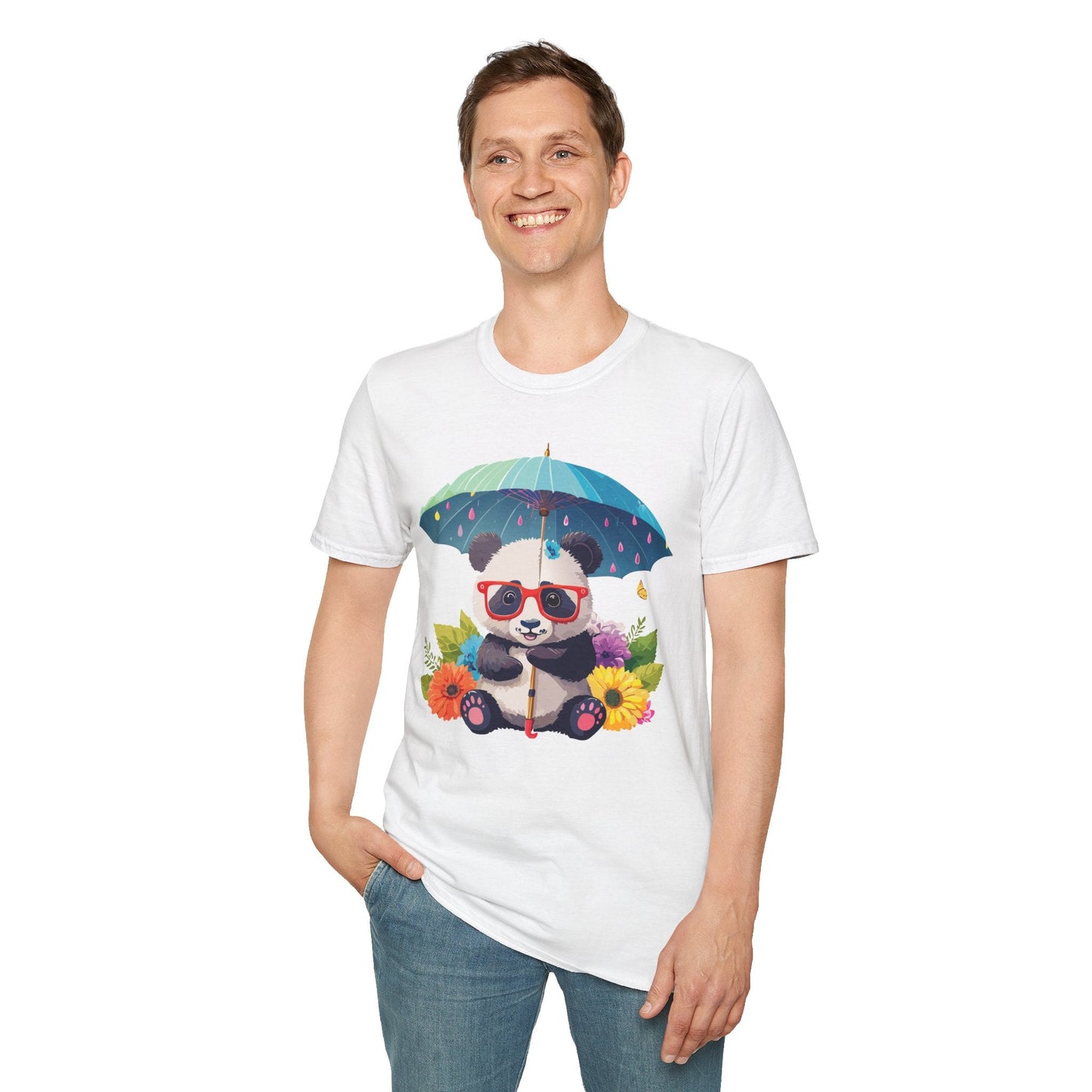 Panda Shirt Unisex Tee 100 Percent Ring Spun Cotton Softstyle Gildan 64000 Animal Print
