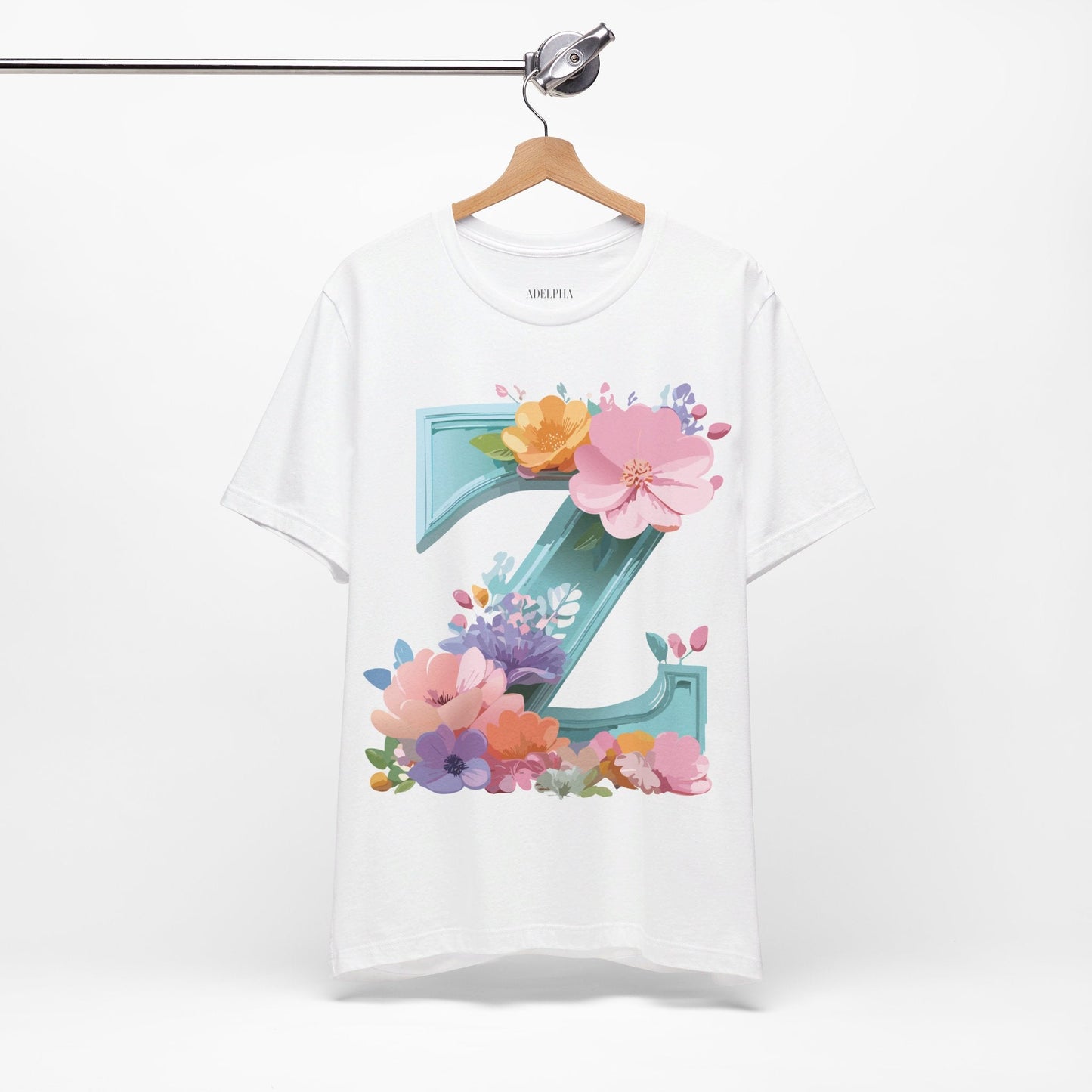 Letter Z Shirt Graphic Tee Unisex Jersey Short Sleeve Premium Vintage Inspired Artwork Adelpha