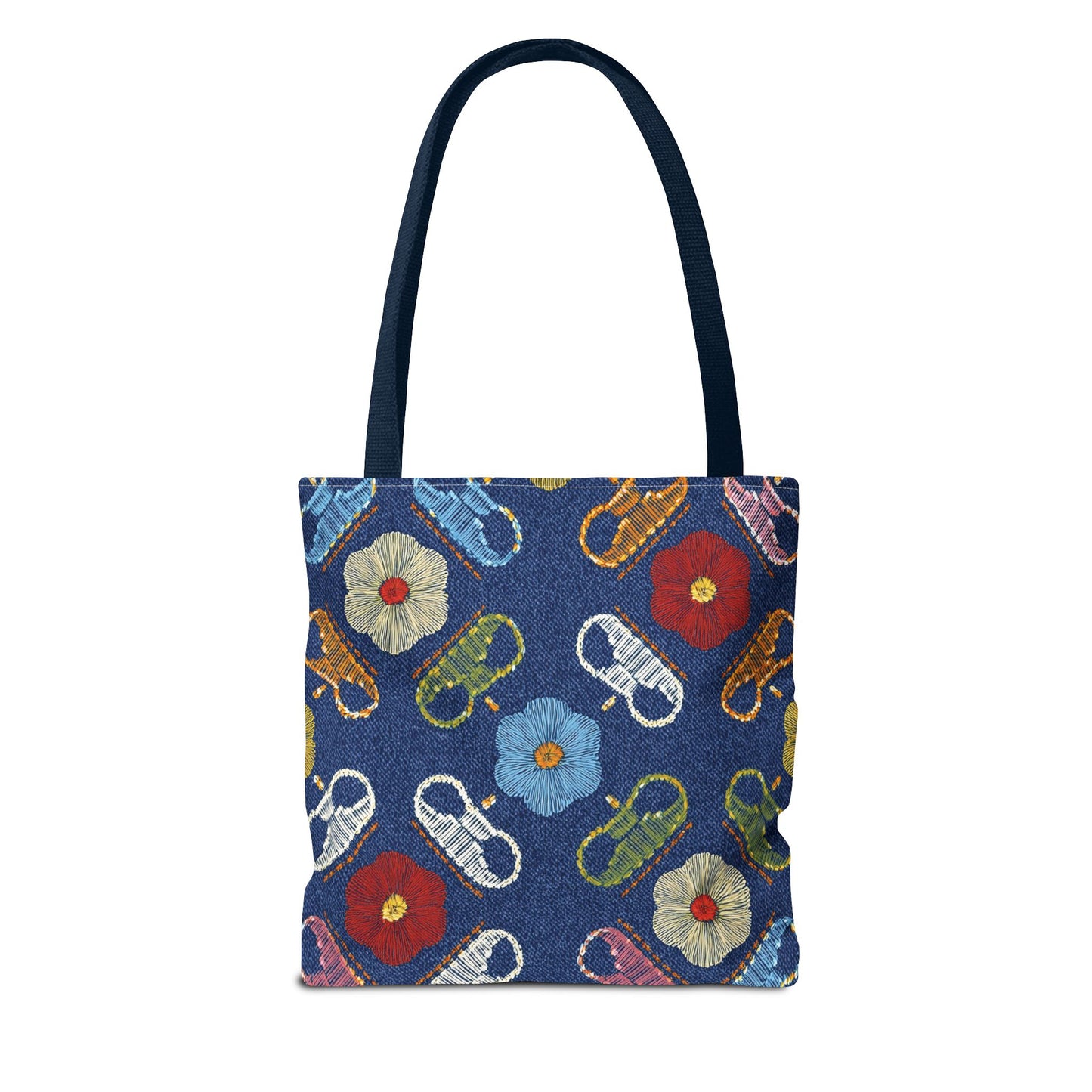 Denim Fabric Imitation Print Unisex Canvas Bag Poly Spun 3 Sizes Tote Bag 154