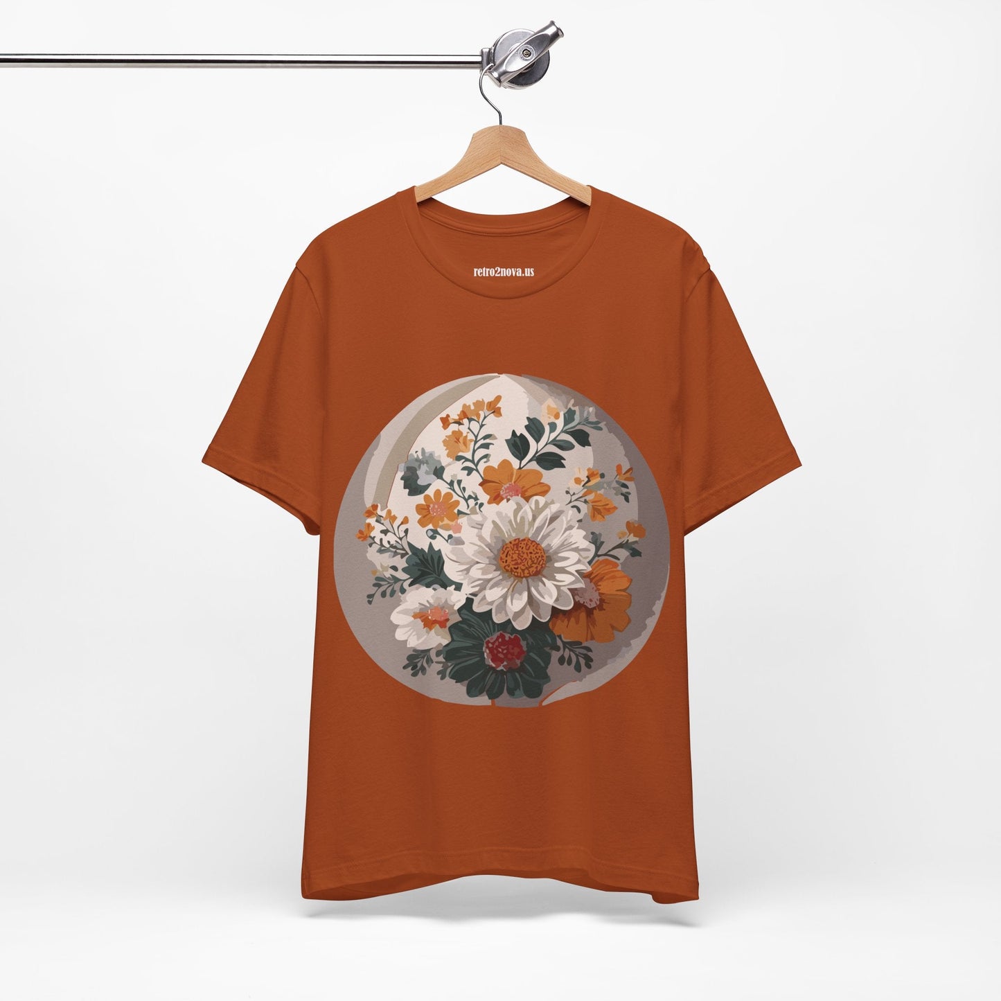 Retro2Nova Floral Shirt Unisex Jersey Short Sleeve Tee From Flowers Collection Free Shipping