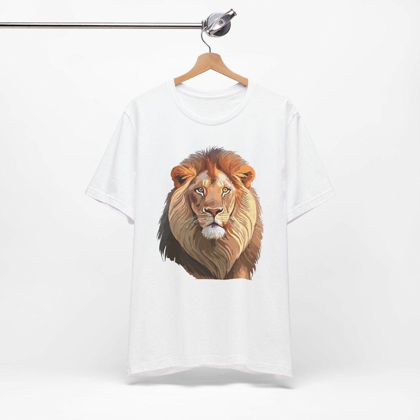 Safari Lion Head Illustration T-Shirt Unisex Cotton Realistic Lion Portrait Tee 3
