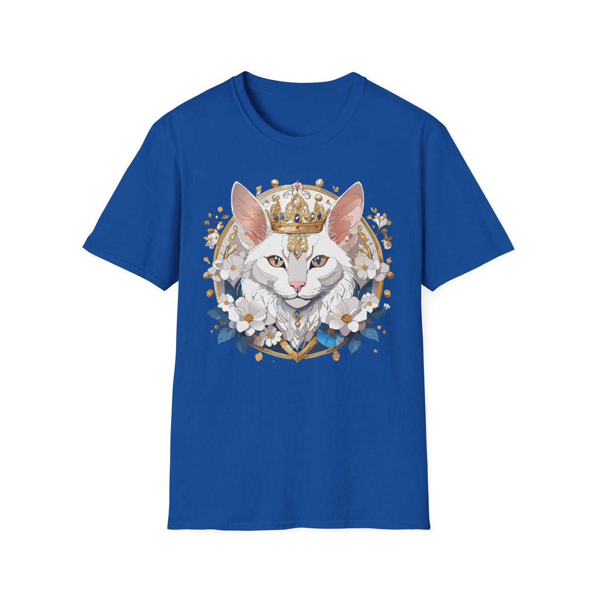 Regal Cat Crown T-Shirt | Crowned Kitty Illustration Tee