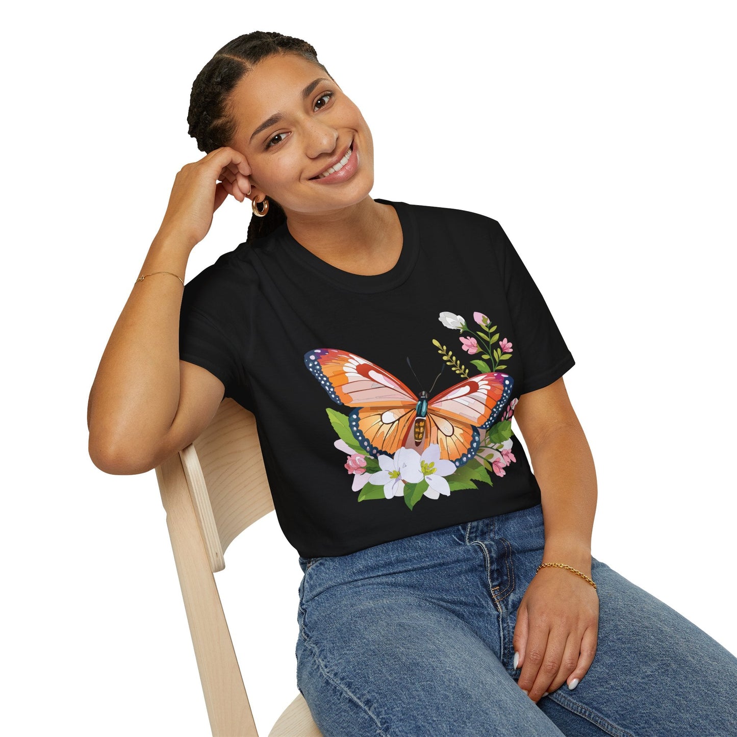 Butterfly Shirt Unisex T Shirt Gildan 64000 Softstyle 100 Percent Ring Spun Cotton