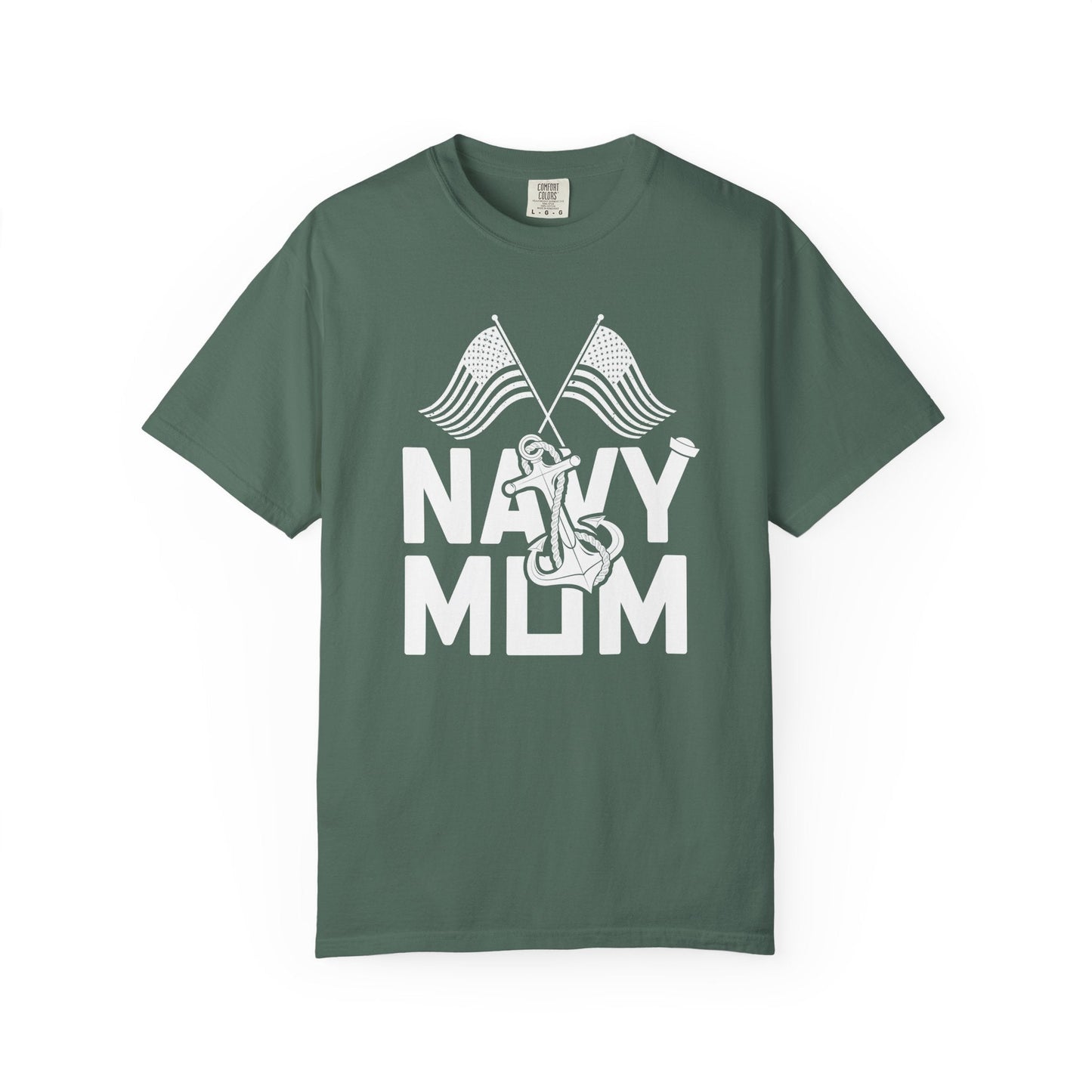 Navy Mom T-shirt Mother's Day Mama Tee Unisex Comfort Colors Garment-Dyed Cotton h20