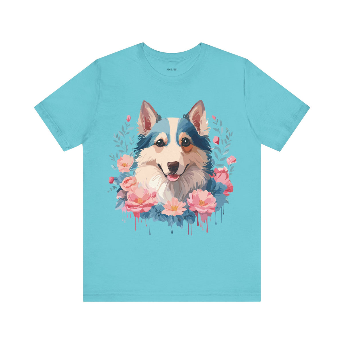 Dog Graphic Unisex Cotton Bella+Canvas Tee with Art Animal Design d09