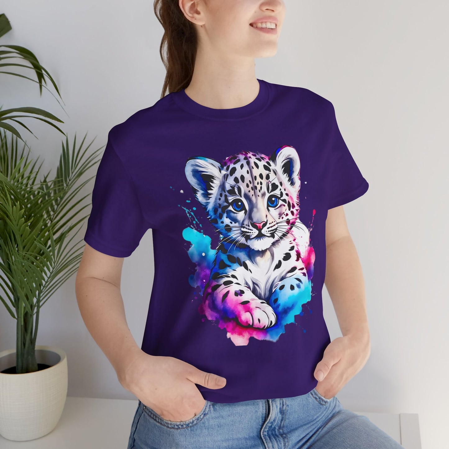 Baby Leopard Shirt, Cute Leopard Tee Shirt, Animal T-Shirt, Gepard Top, Animal Tees, Art Design T-Shirt, Graphic Tee