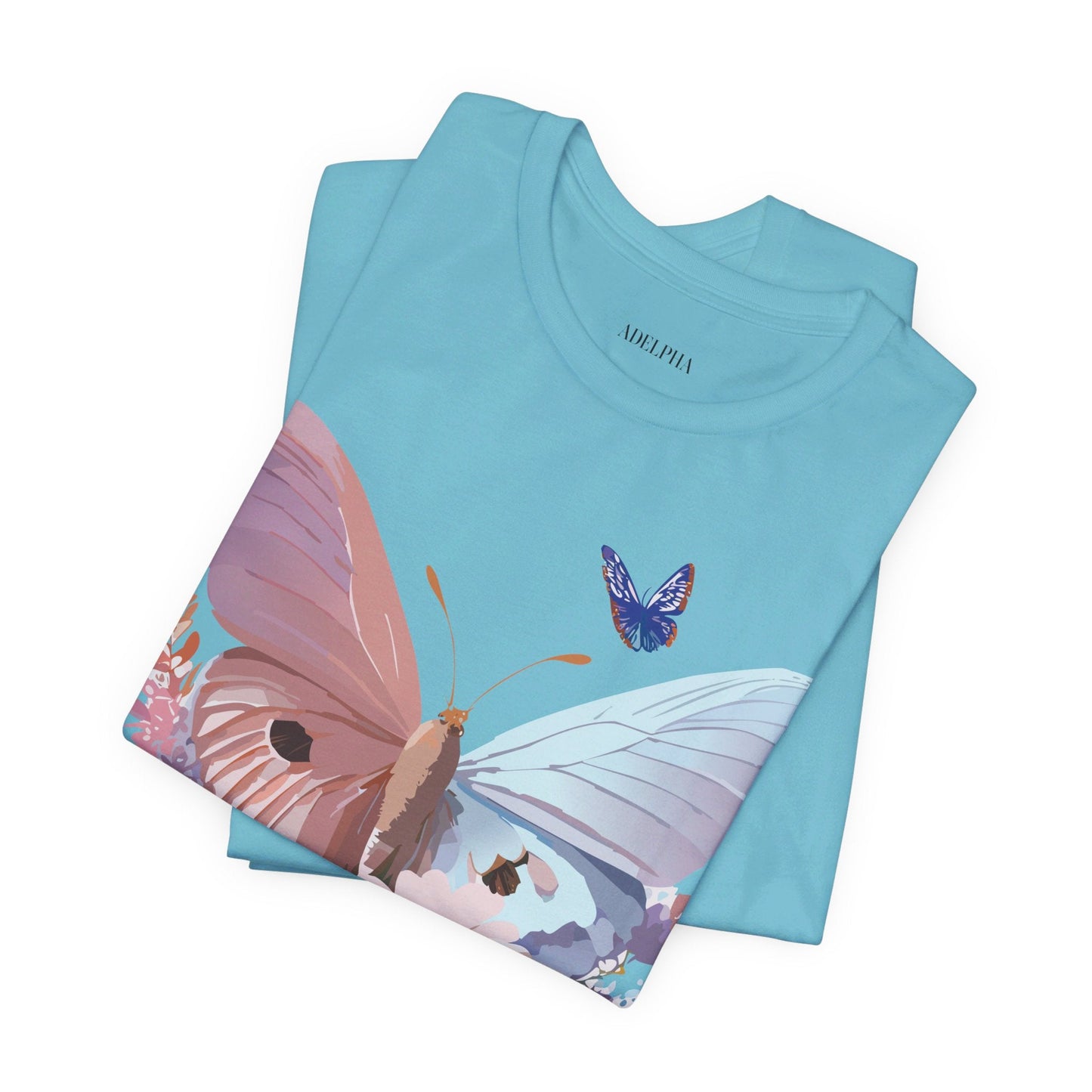 Butterfly Graphic Unisex 100 Cotton Lightweight Vintage Floral Design Jersey Tee 69