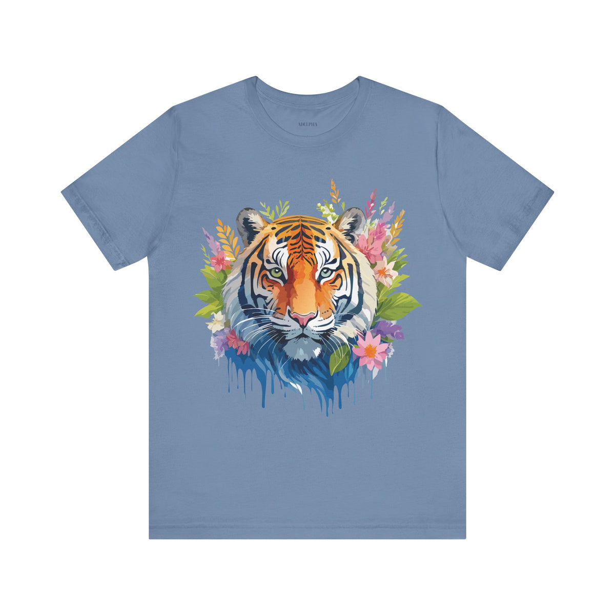 Tiger Graphic Unisex Cotton Bella+Canvas Tee with Art Animal Design d95