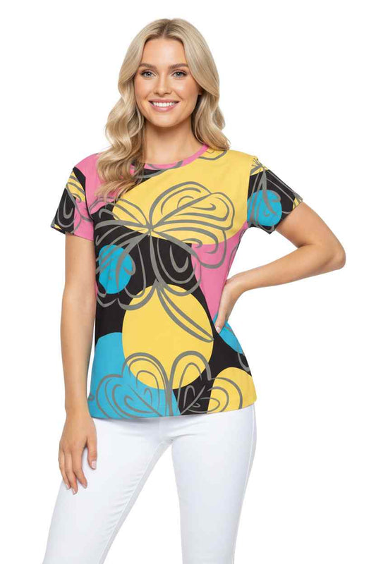 Women Poly Shirt with Floral Print F262