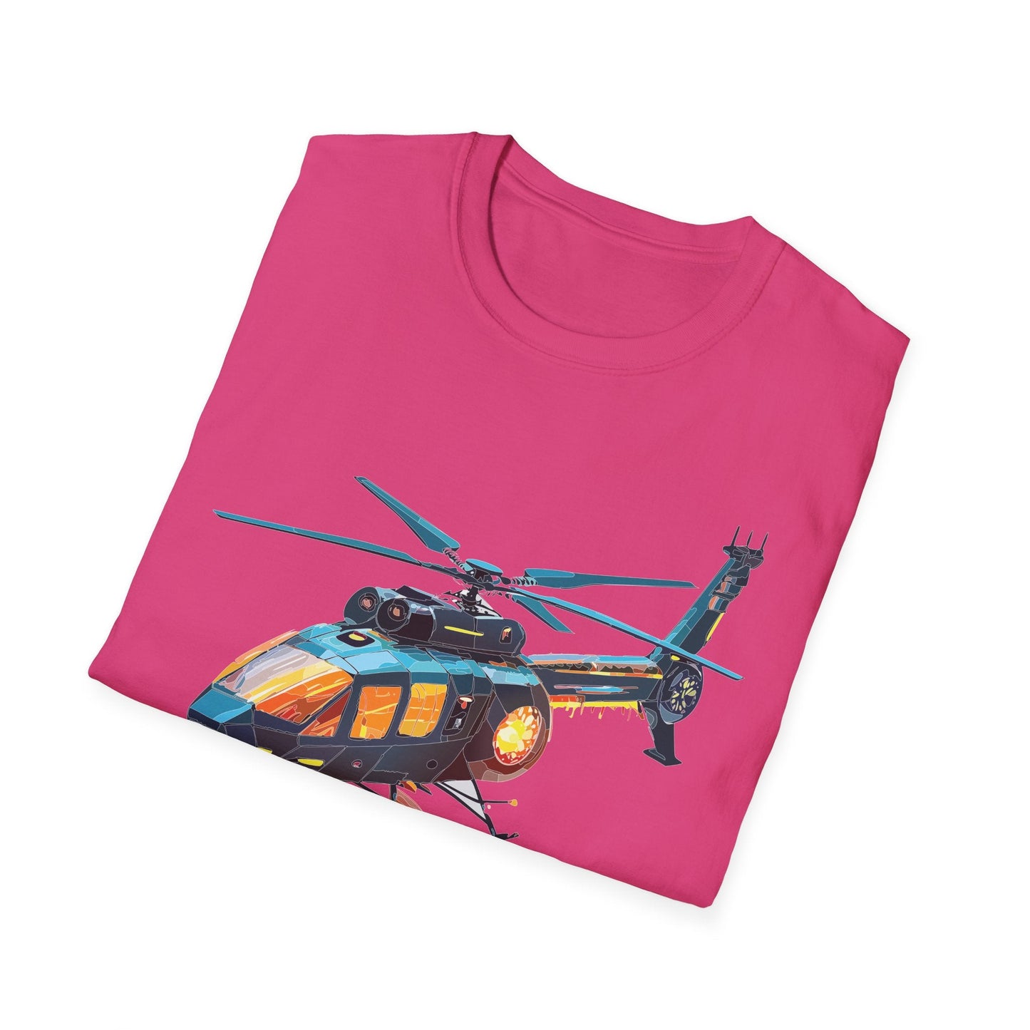 Chopper Helicopter Graphic Unisex Cotton Softstyle Short Sleeve Tee 1