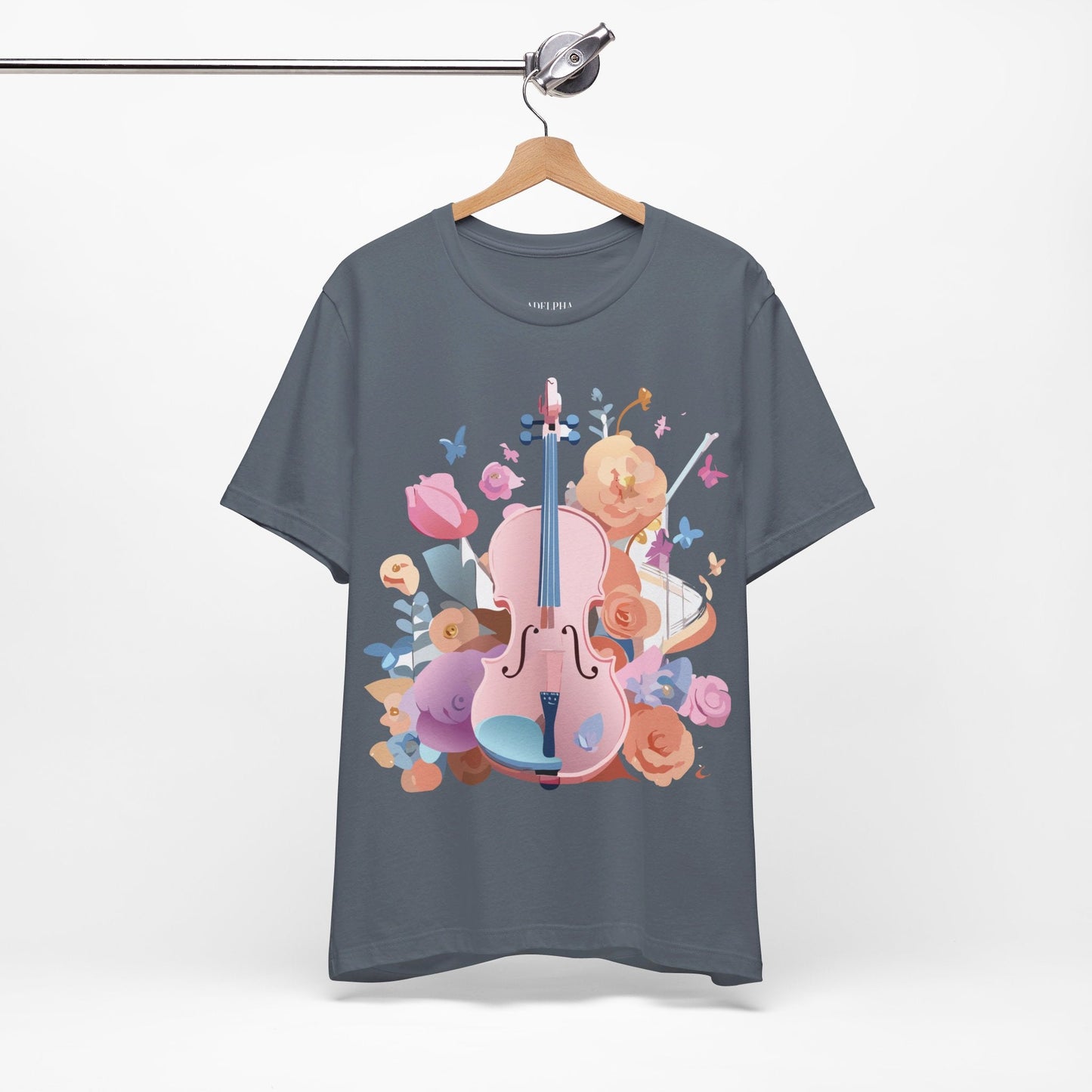 Music Graphic Unisex 100 Cotton Vintage Art with Musical Elements Tee 9