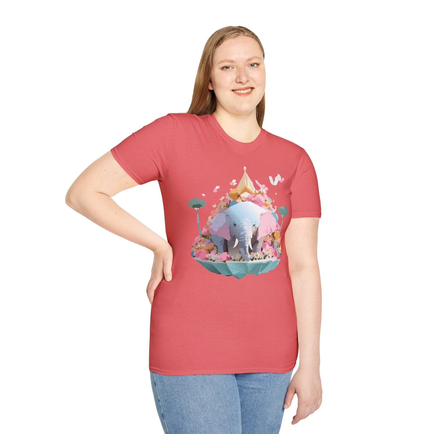 Elephant Graphic T Shirt For Animals Unisex Gildan Softstyle 64000 Cotton Tee Apparel