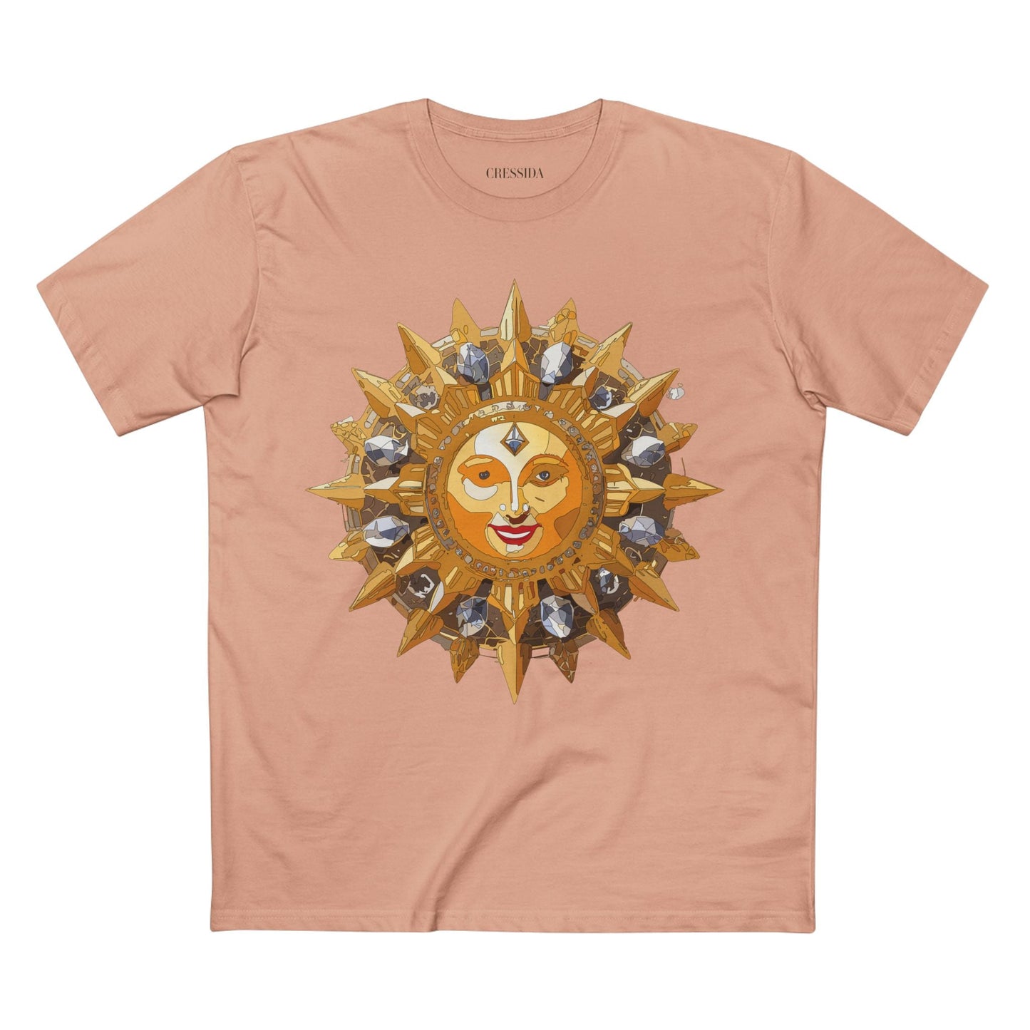 Gold Sun Graphic Unisex 100 Cotton T-Shirt with Golden Art Design 13