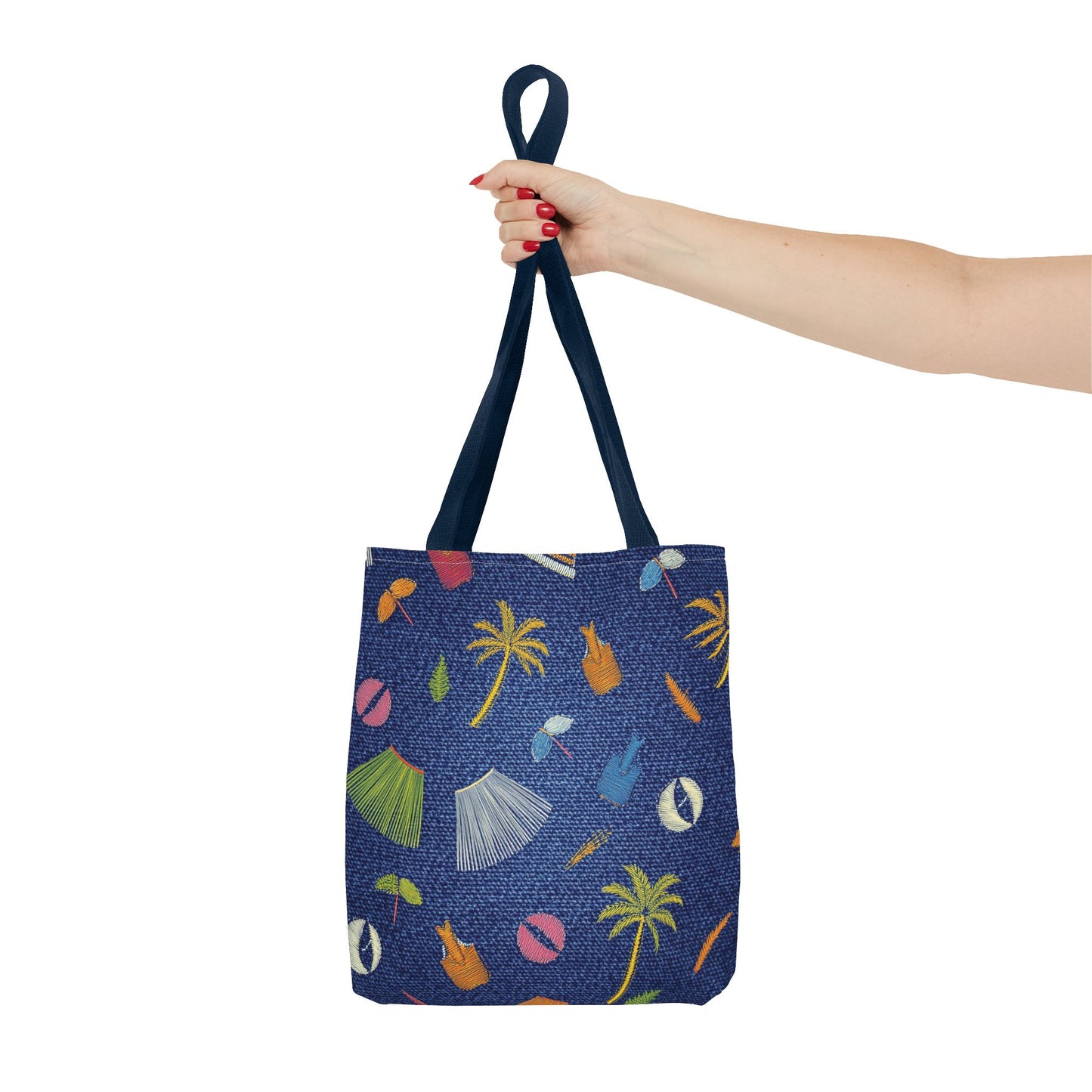 Denim Fabric Imitation Print Unisex Canvas Bag Poly Spun 3 Sizes Tote Bag 182-3