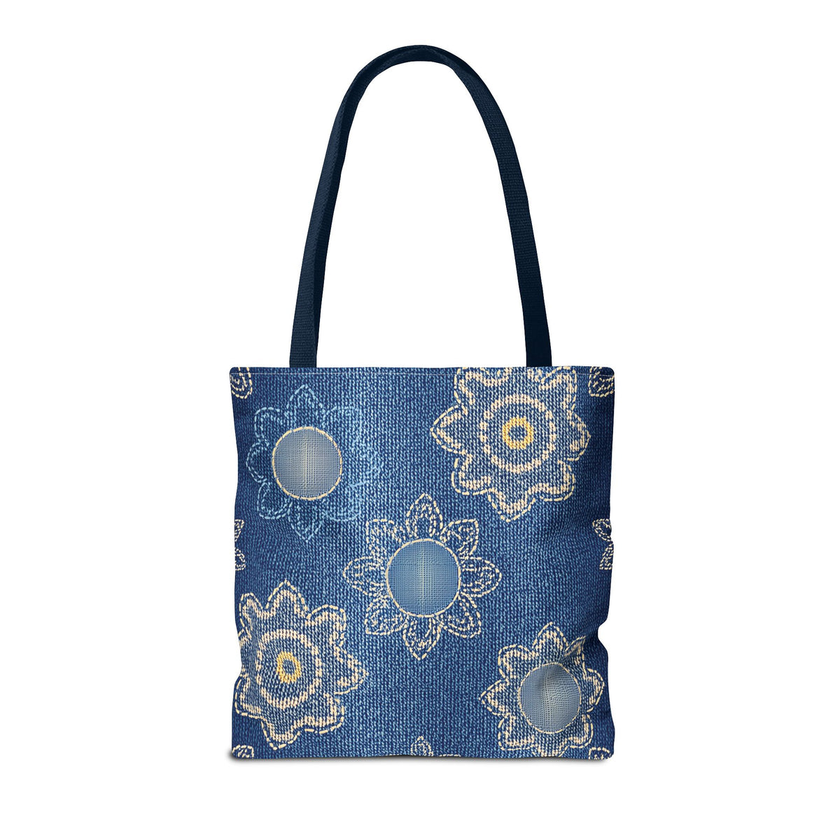 Denim Fabric Imitation Print Unisex Canvas Bag Poly Spun 3 Sizes Tote Bag 121