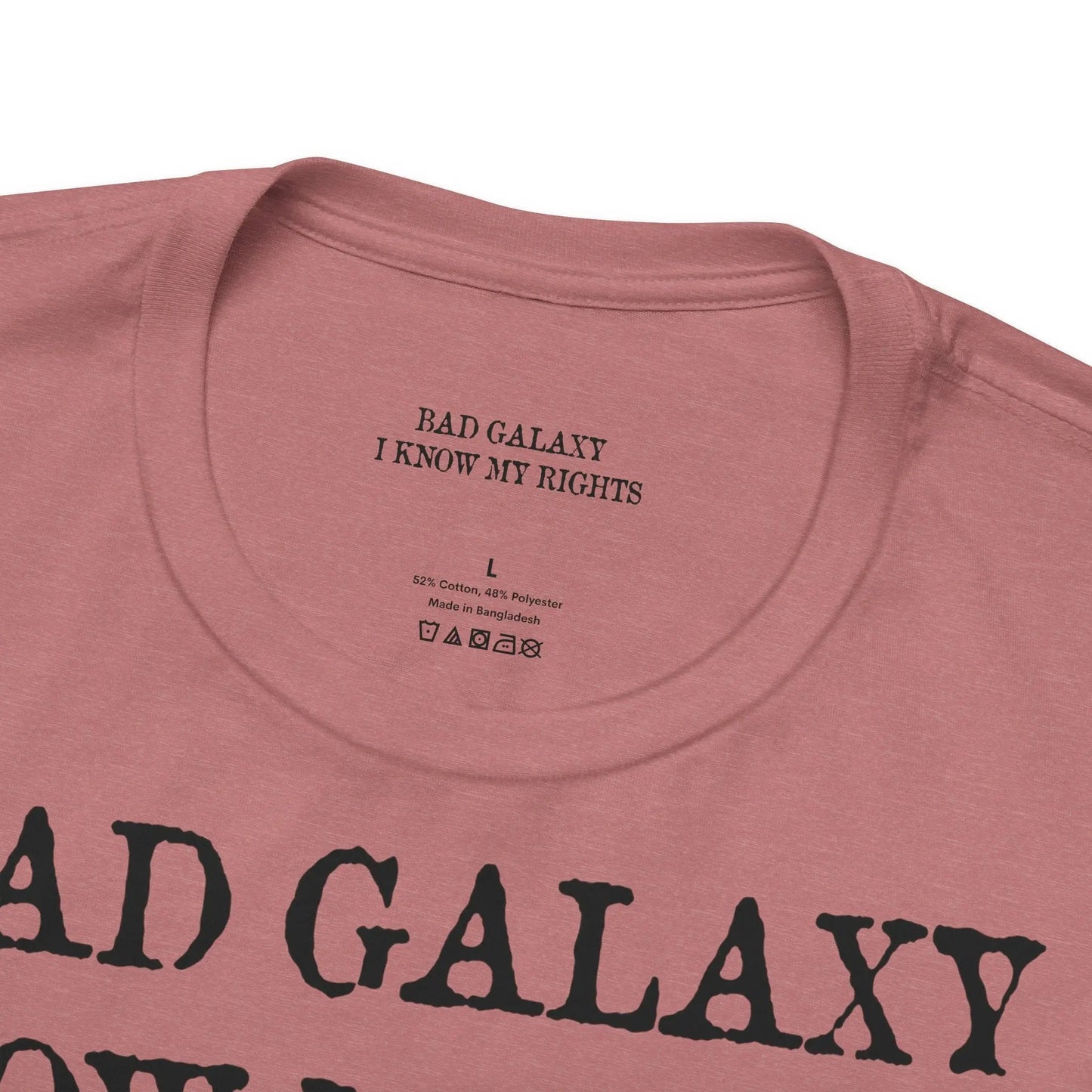 Red Stamp Tee Shirt Made In USA With 100 Percent Cotton Eco Inks From Bad Galaxy Official