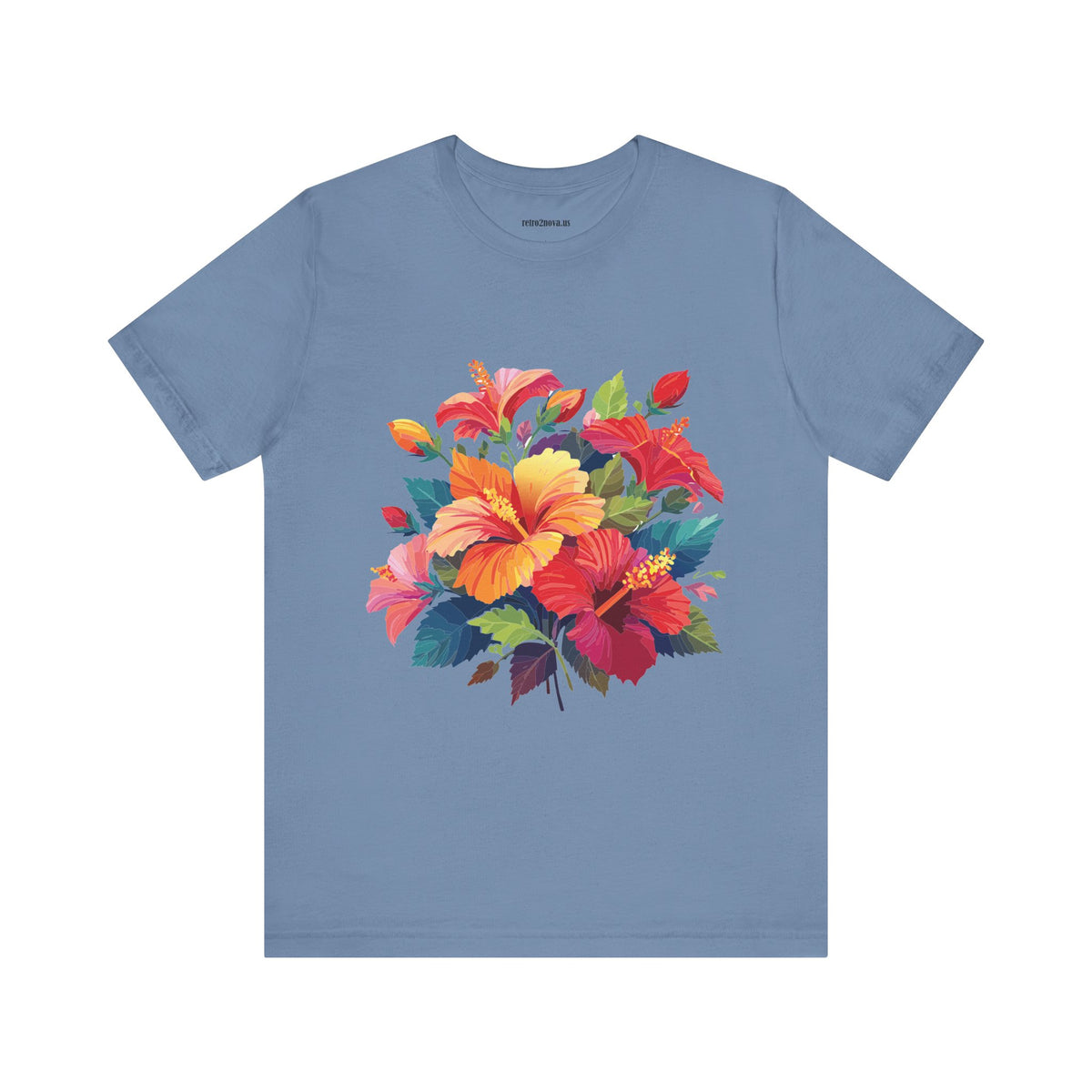 Floral Graphic Unisex Cotton Bella+Canvas Tee with Flowers Design ab7