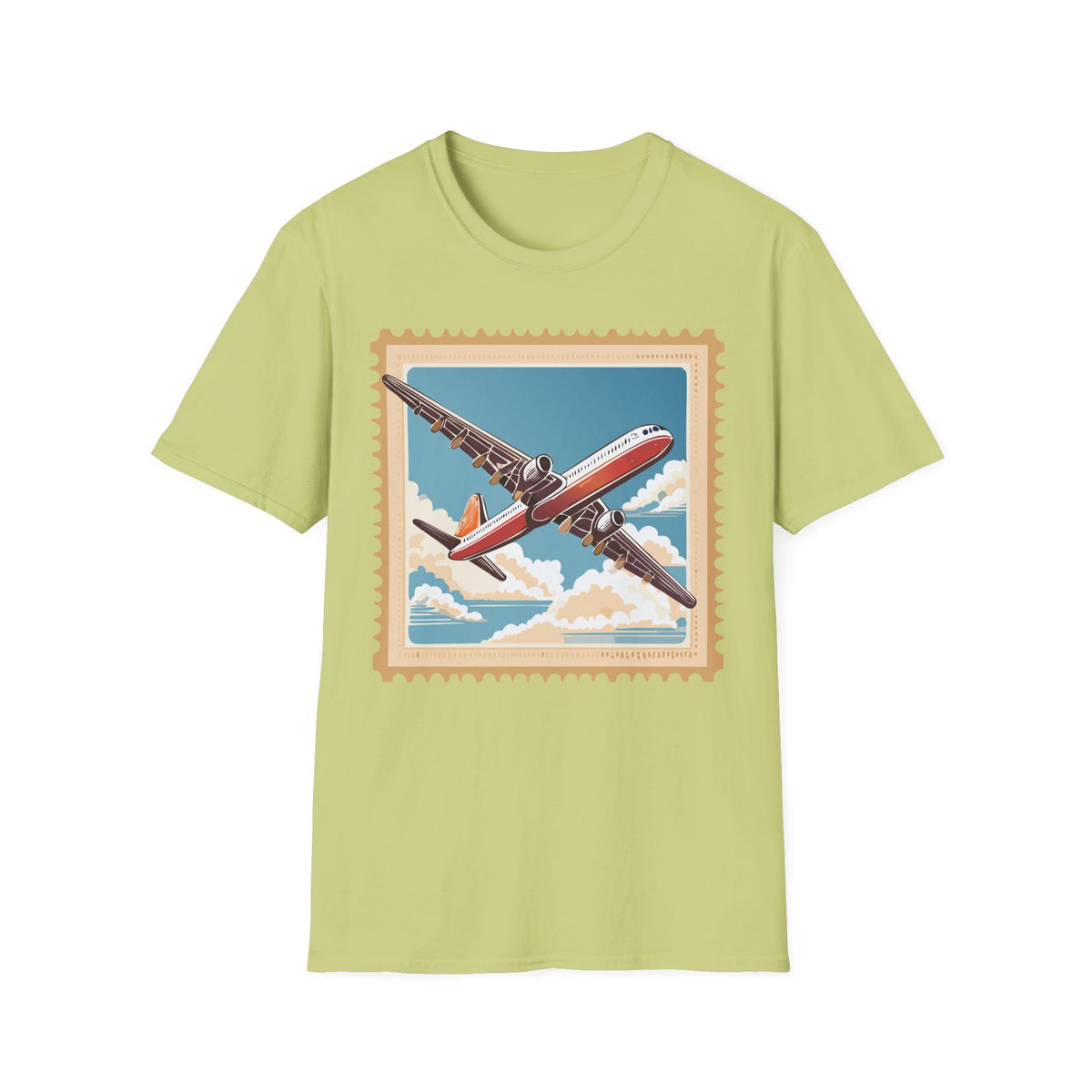 Vintage Airplane Stamp T-Shirt | Retro Travel Poster Tee
