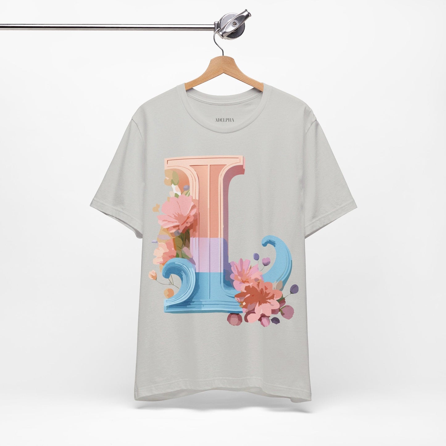 Letter L Shirt Unisex Graphic Tee Vintage Inspired Artwork By Adelpha For Everyday Style