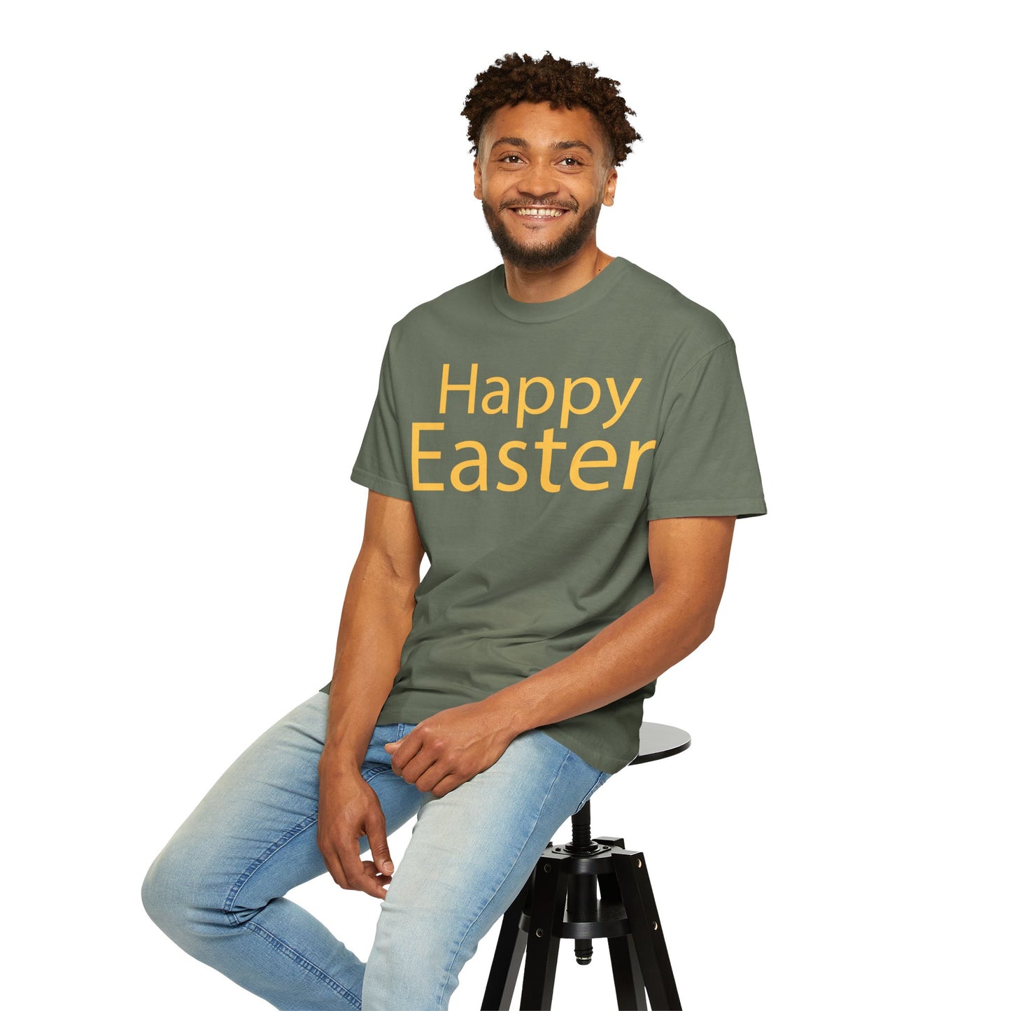 Happy Easter T-Shirt, Tee Shirt with Easter Signature, T Shirt with Easter Prints, Tee Shirt with Easter Design