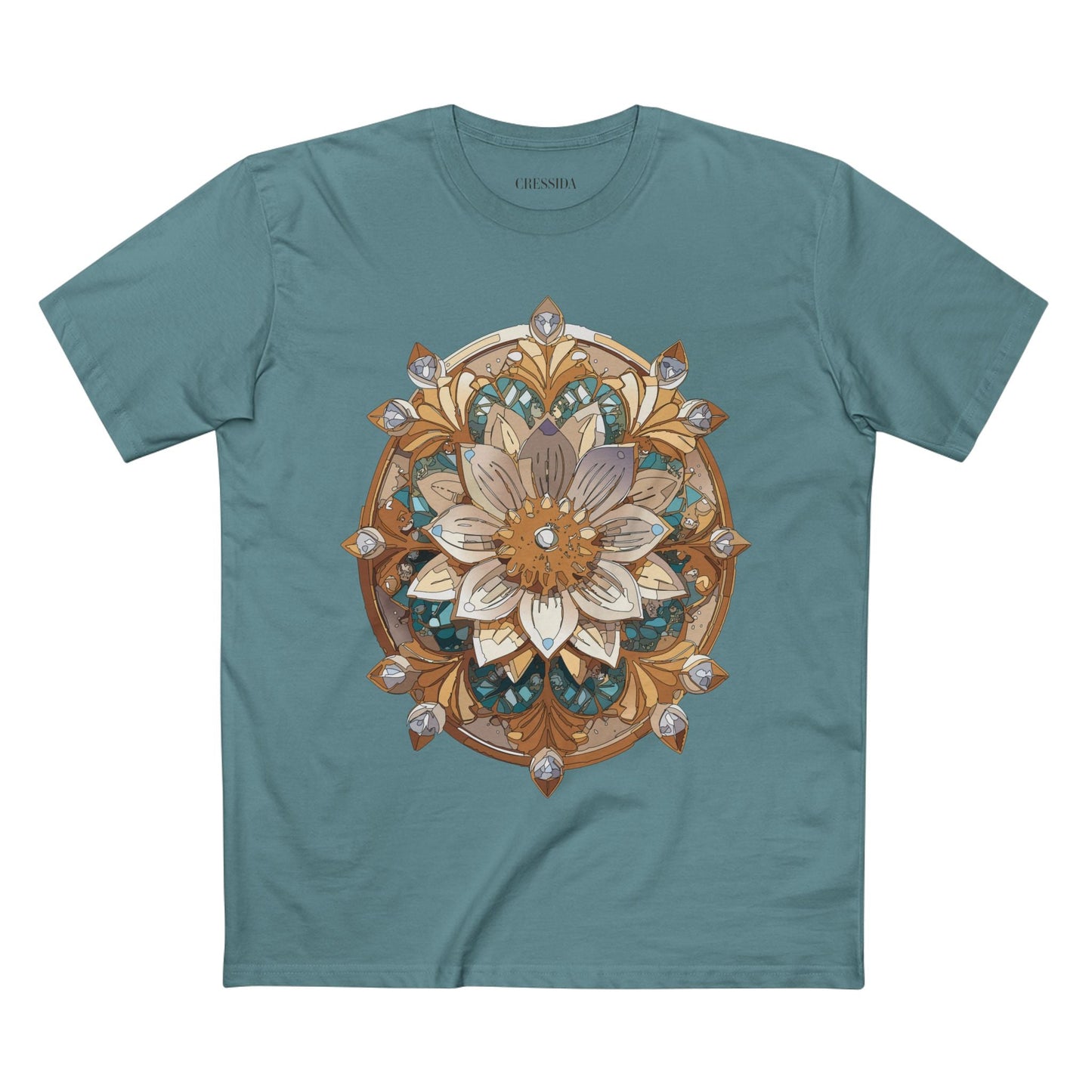 Floral Graphic T-Shirt Unisex 100 Cotton Art Design with Antique Flowers Tee 16