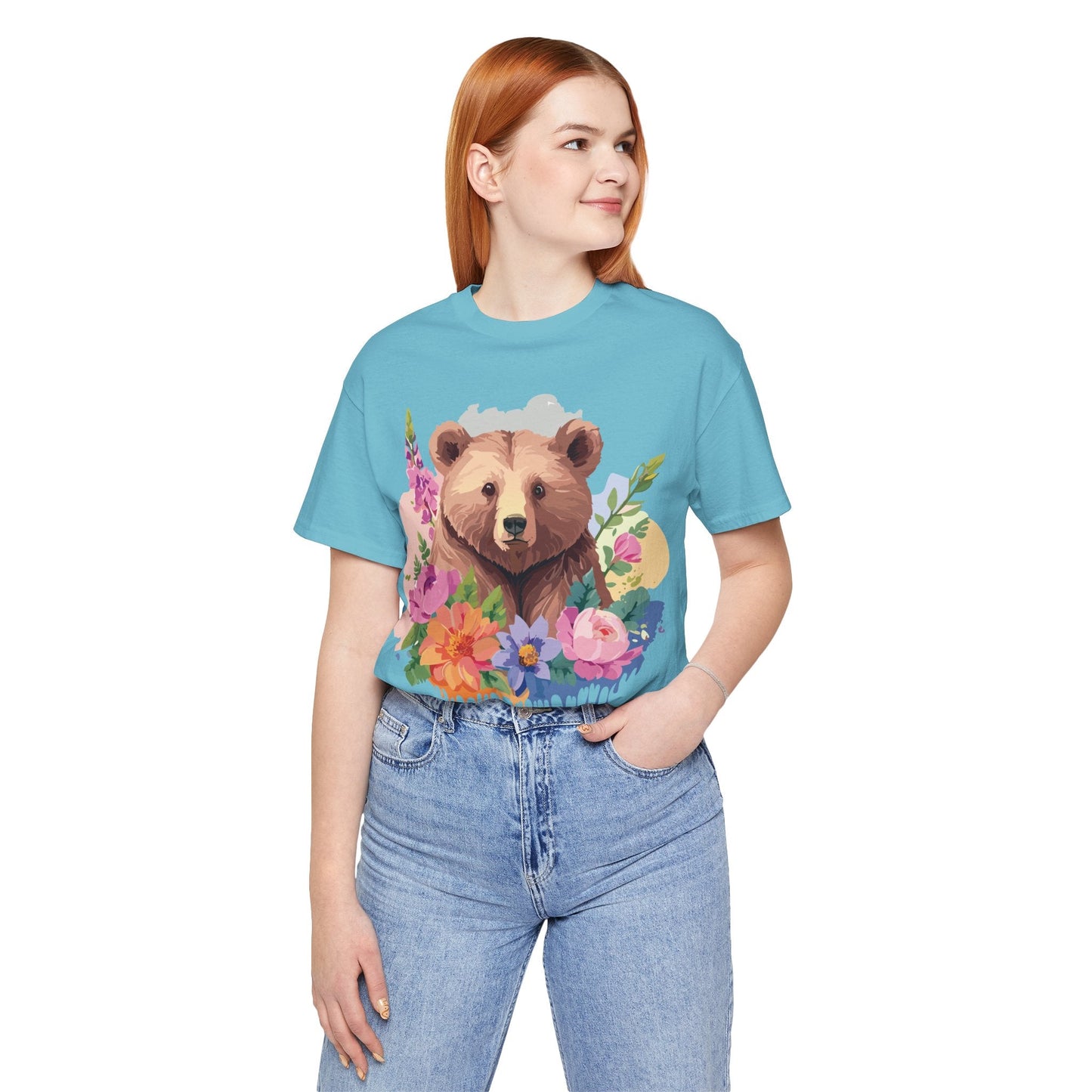 Bear Graphic Unisex 100 Cotton Short Sleeve Art Design Vintage T-Shirt 1