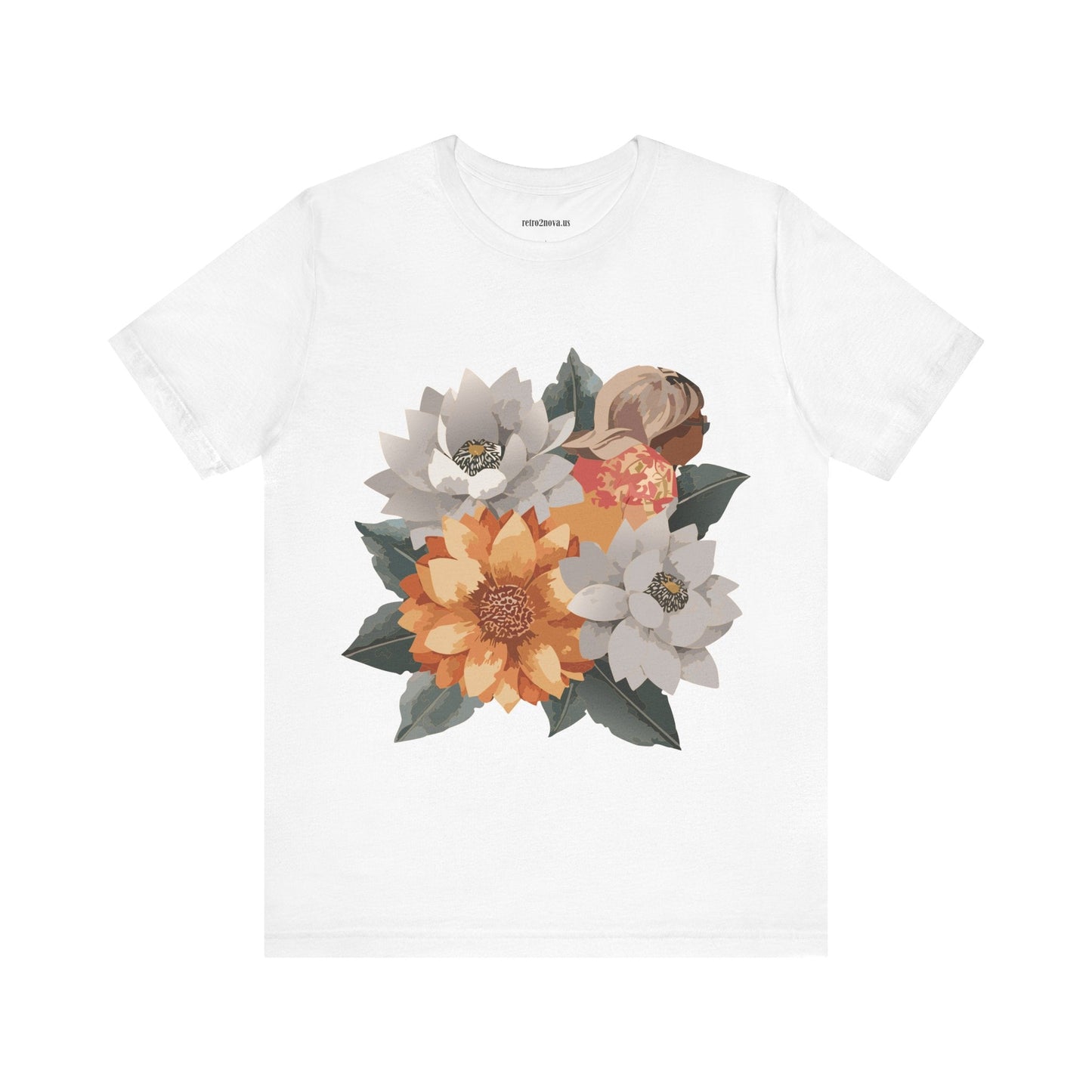 Retro2Nova Flowers Shirt Floral Shirt Unisex Floral Tee Lightweight Breathable Jersey