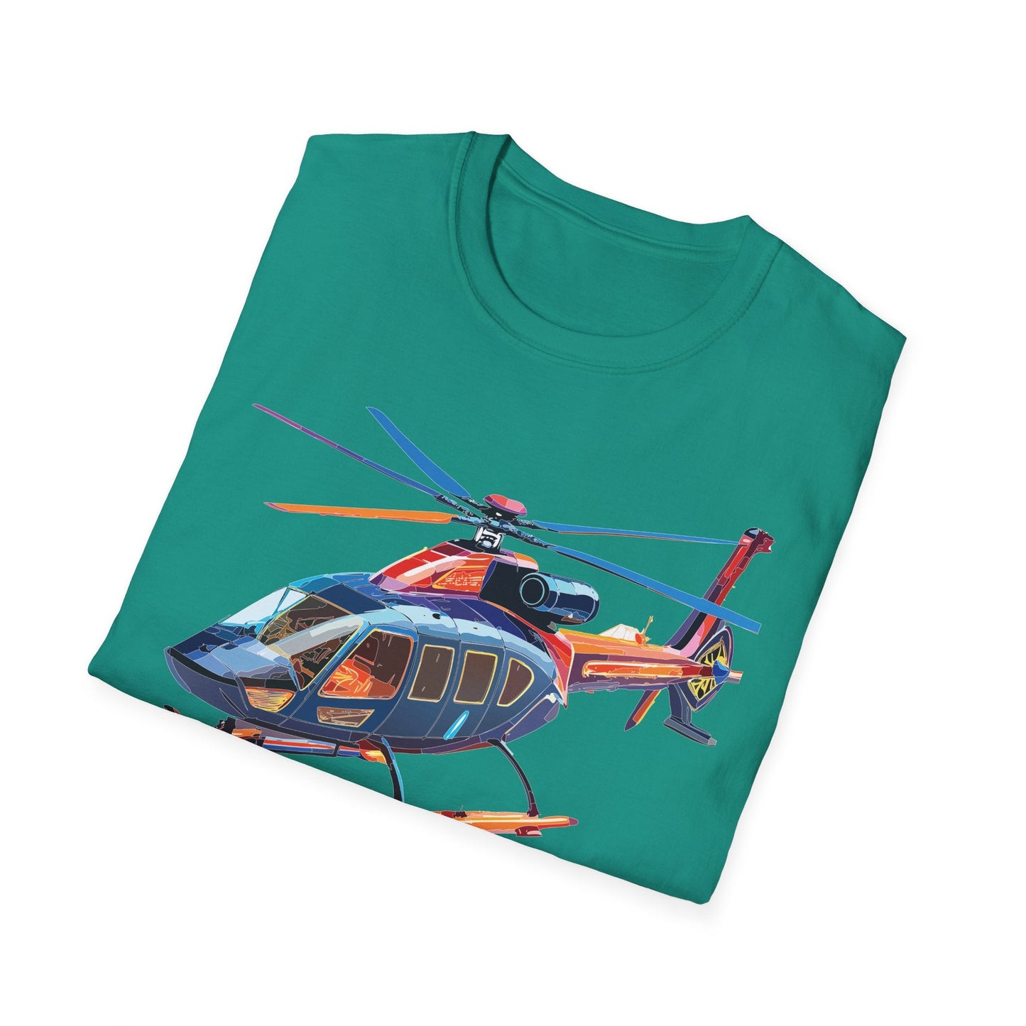 Chopper Helicopter Graphic T Shirt Unisex Softstyle Cotton Short Sleeve Artwork Design
