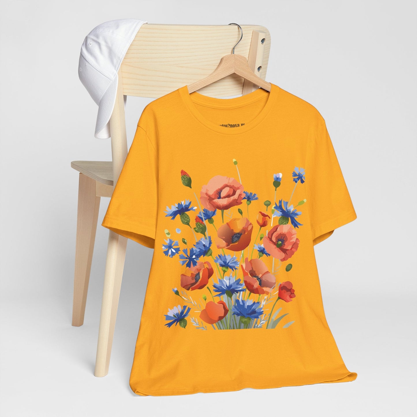 Unisex Floral Shirt Floral Print Tee Lightweight Breathable Fabric Short Sleeve Casual Wear