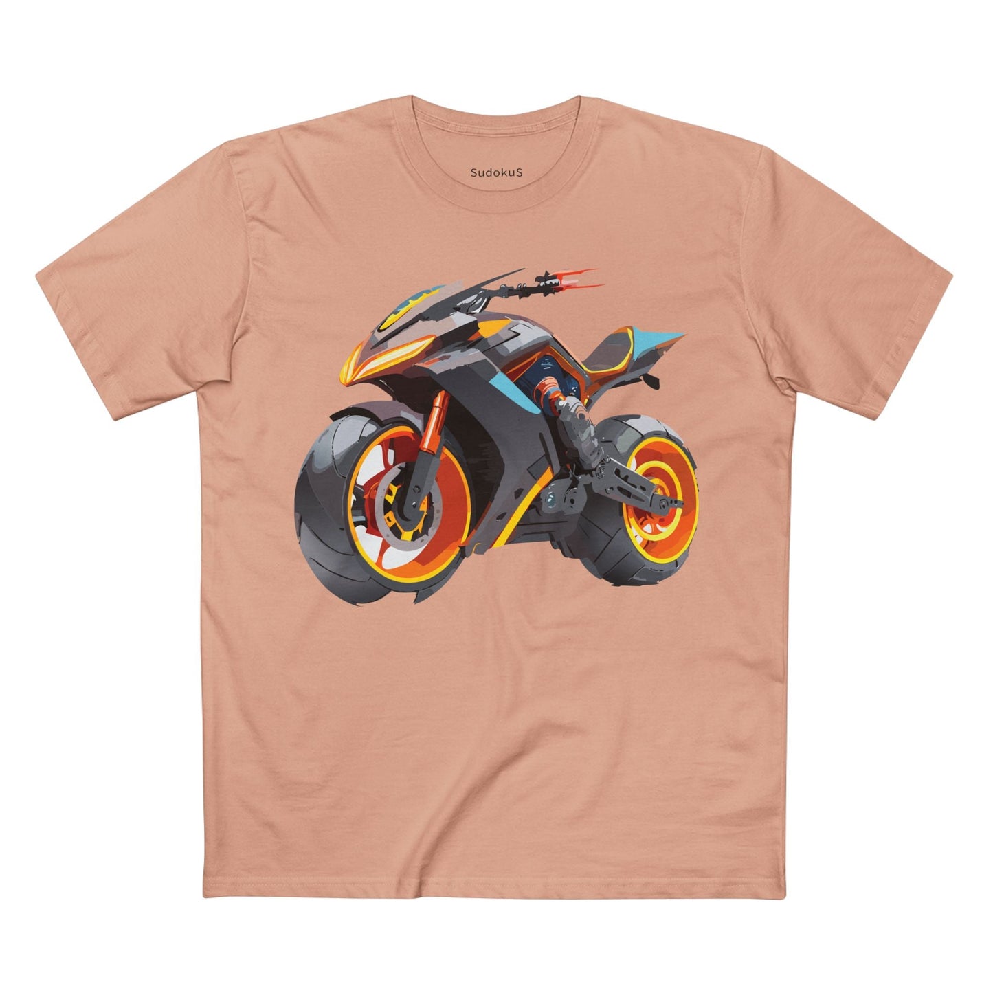 Moto Bike Graphic Unisex 100 Cotton Staple Tee 11