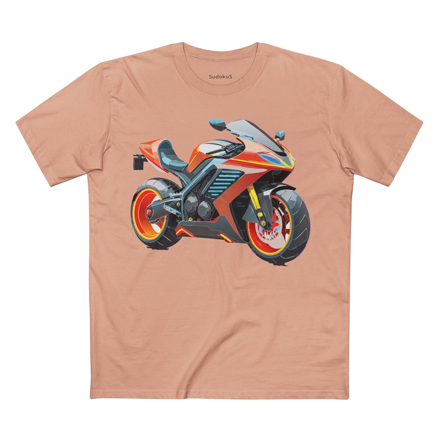 Moto Bike Graphic Unisex 100 Cotton Staple Tee 32