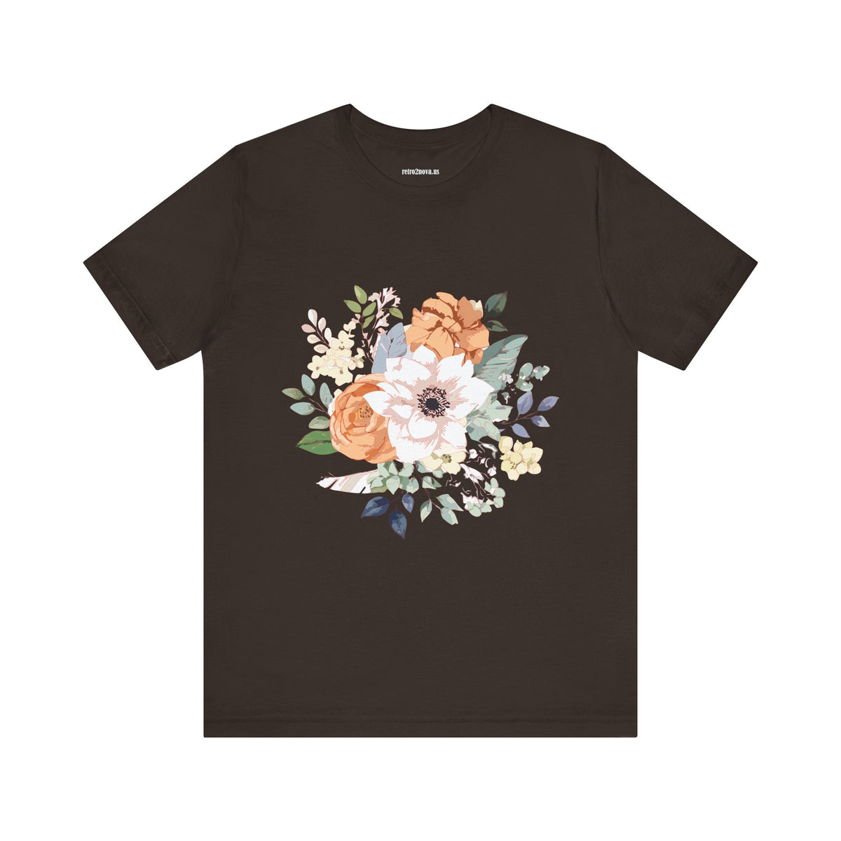 Floral Graphic Unisex Cotton Bella+Canvas Tee with Flowers Design ab9